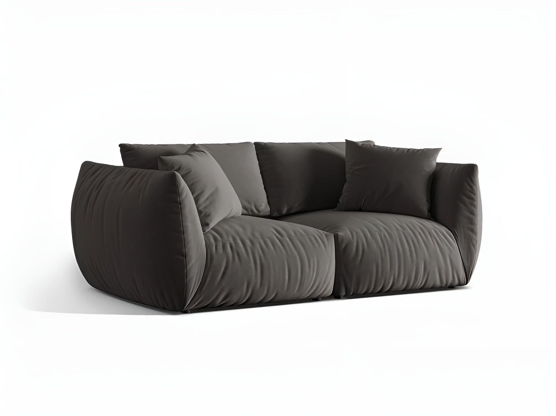 Sofa aus Samt 3-sitzig CHRIS dunkelgrau