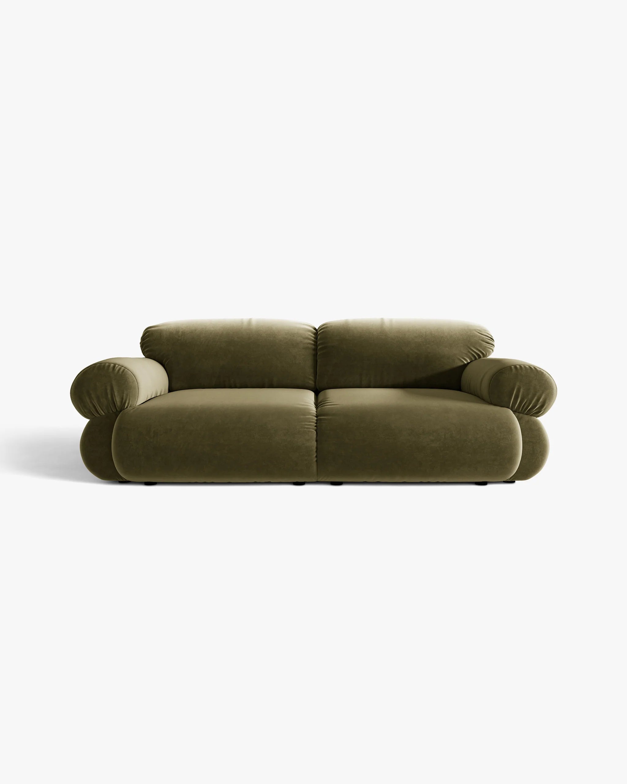 Sofa für 3 Personen aus Samt OPHELIA in Olivgrün