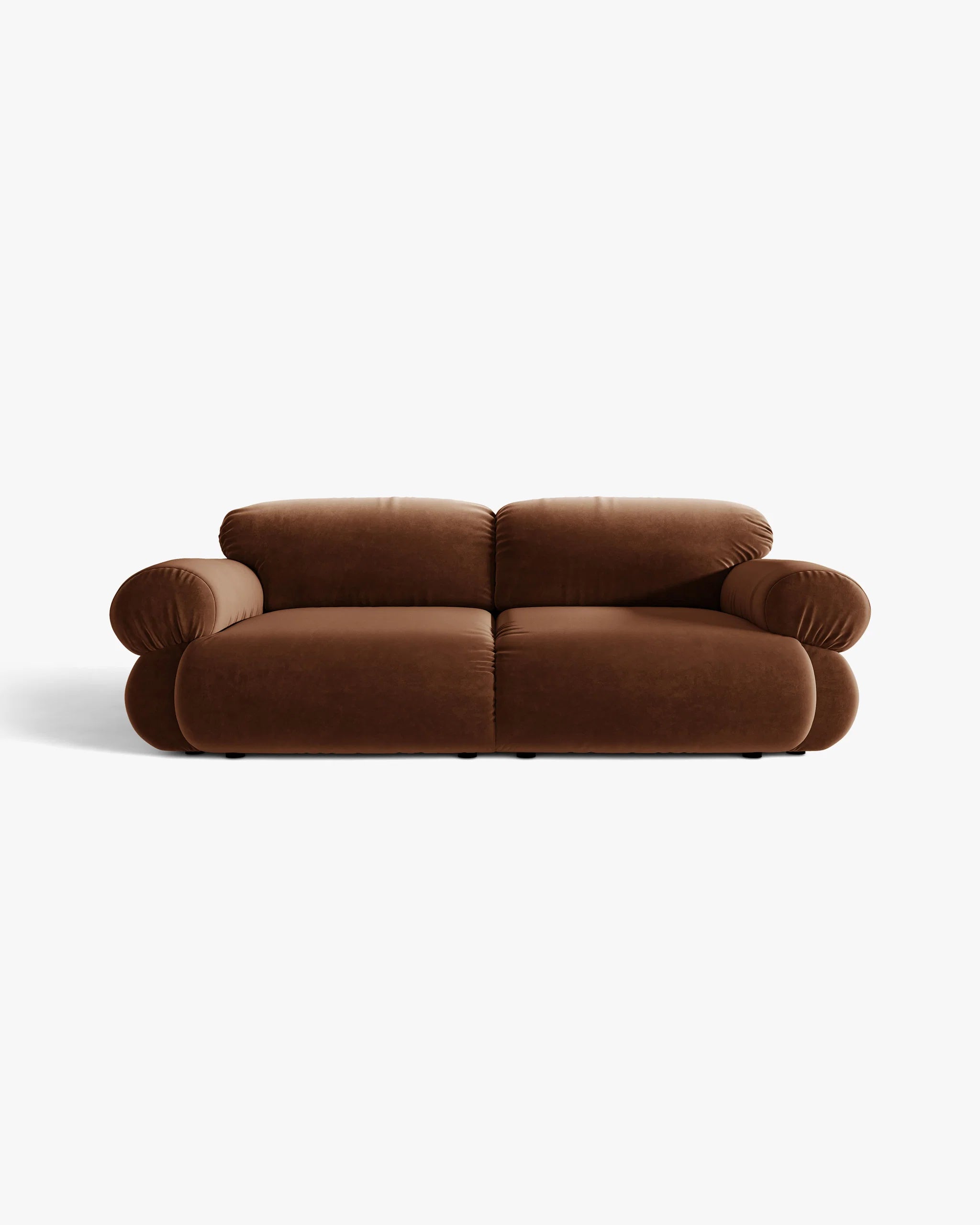 Sofa für 3 Personen aus Samt OPHELIA in Braun
