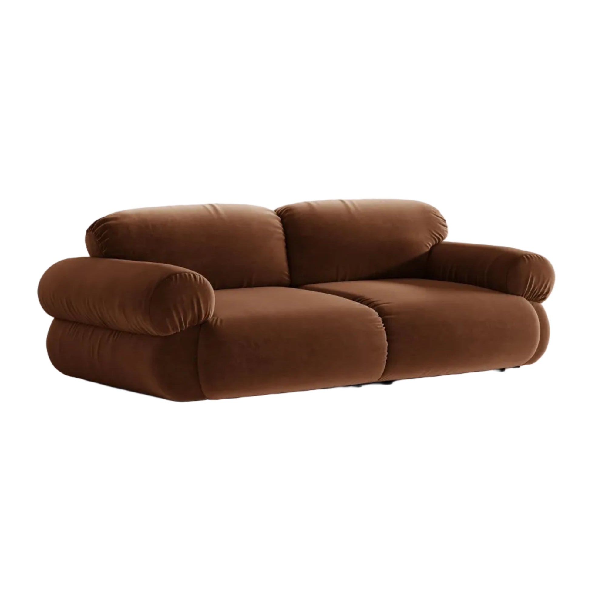 Sofa für 3 Personen aus Samt OPHELIA in Braun