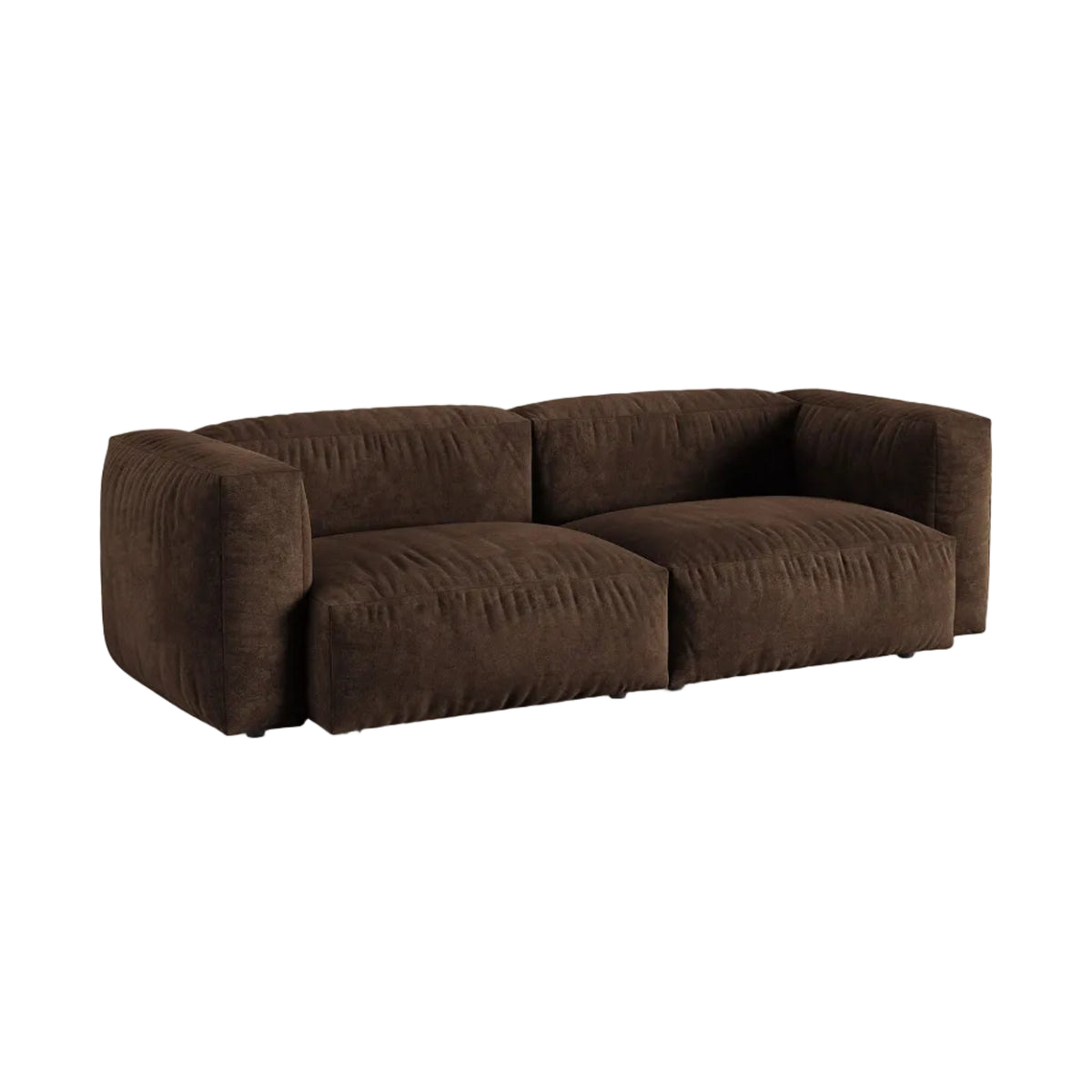 Samtsofa für 3 Personen MARTINA XL in Schokoladenfarbe