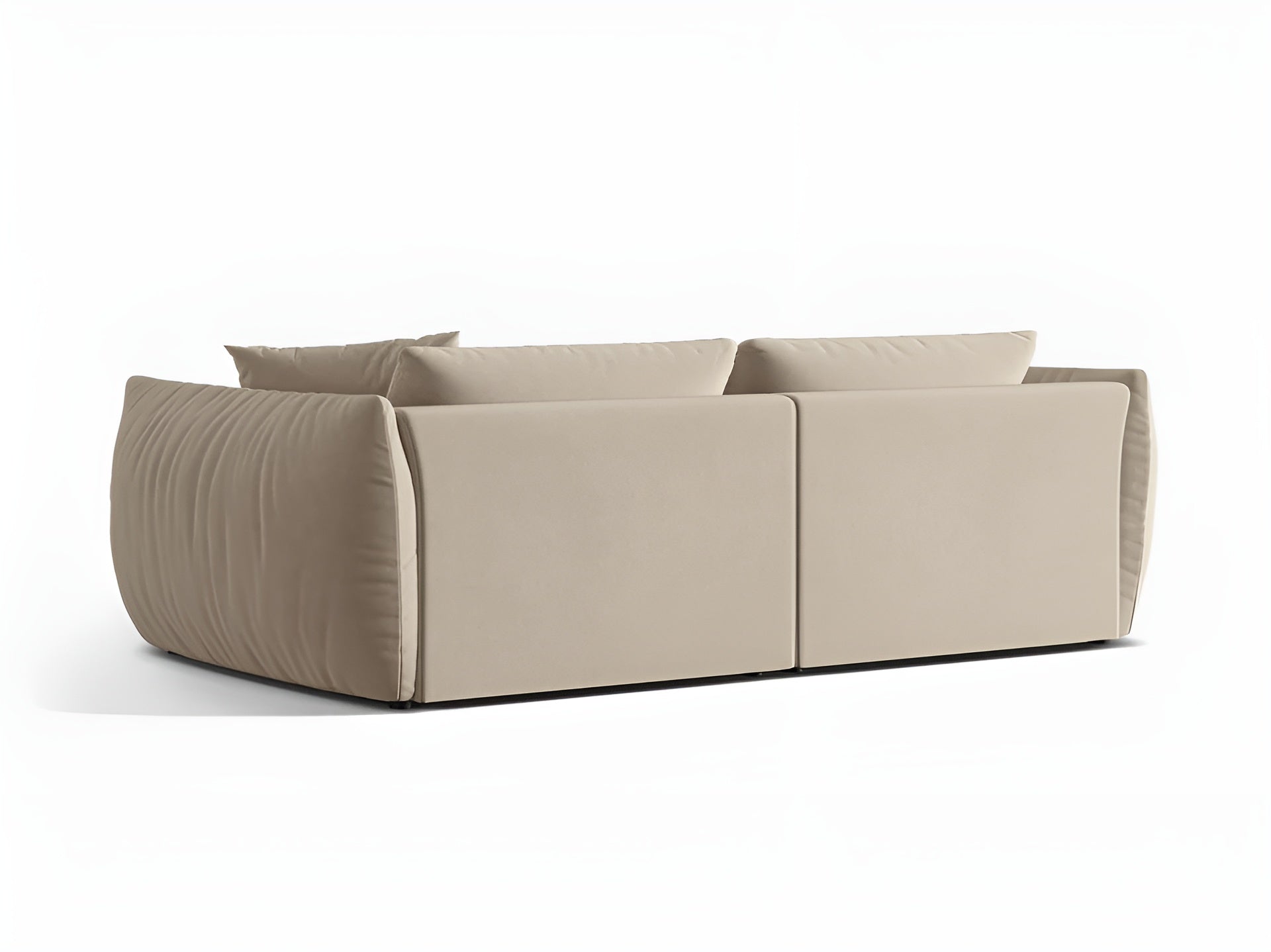 CHRIS ecru velvet sofa for 4 people