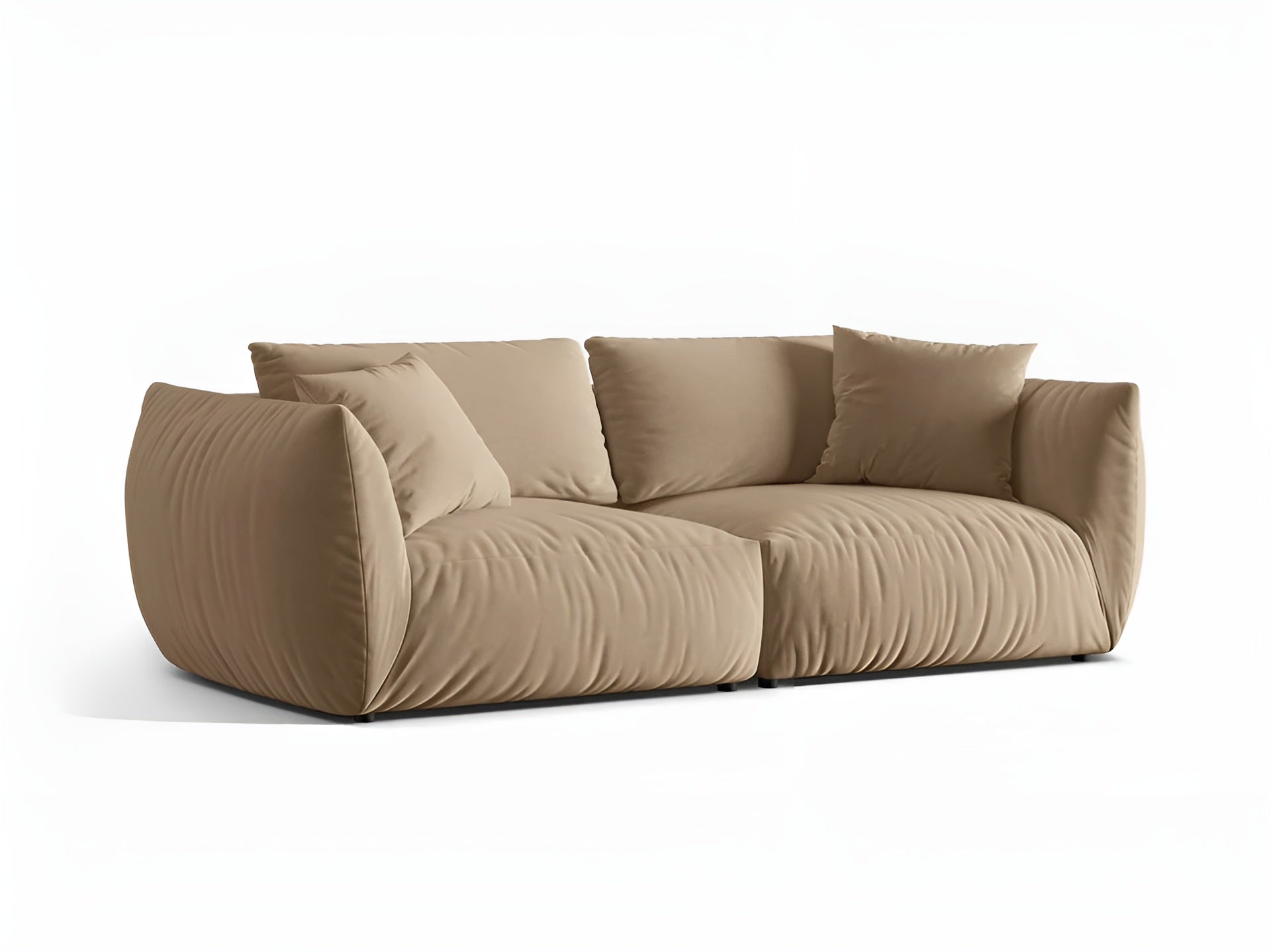 CHRIS sand velvet 4-seater sofa