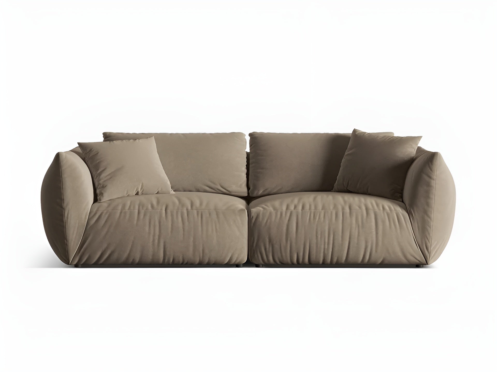 CHRIS light brown velvet 4-seater sofa