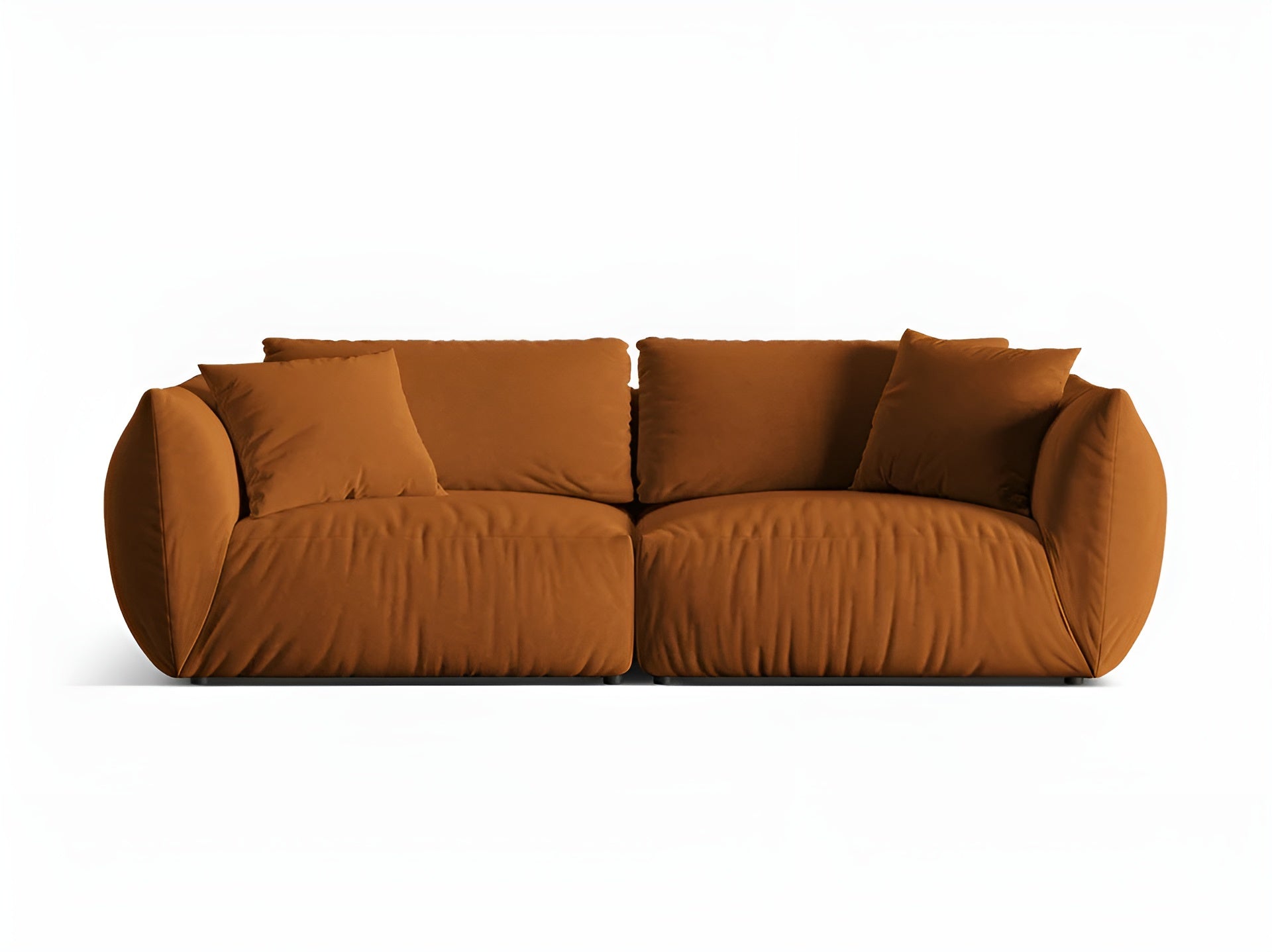 CHRIS terracotta velvet sofa for 4 people