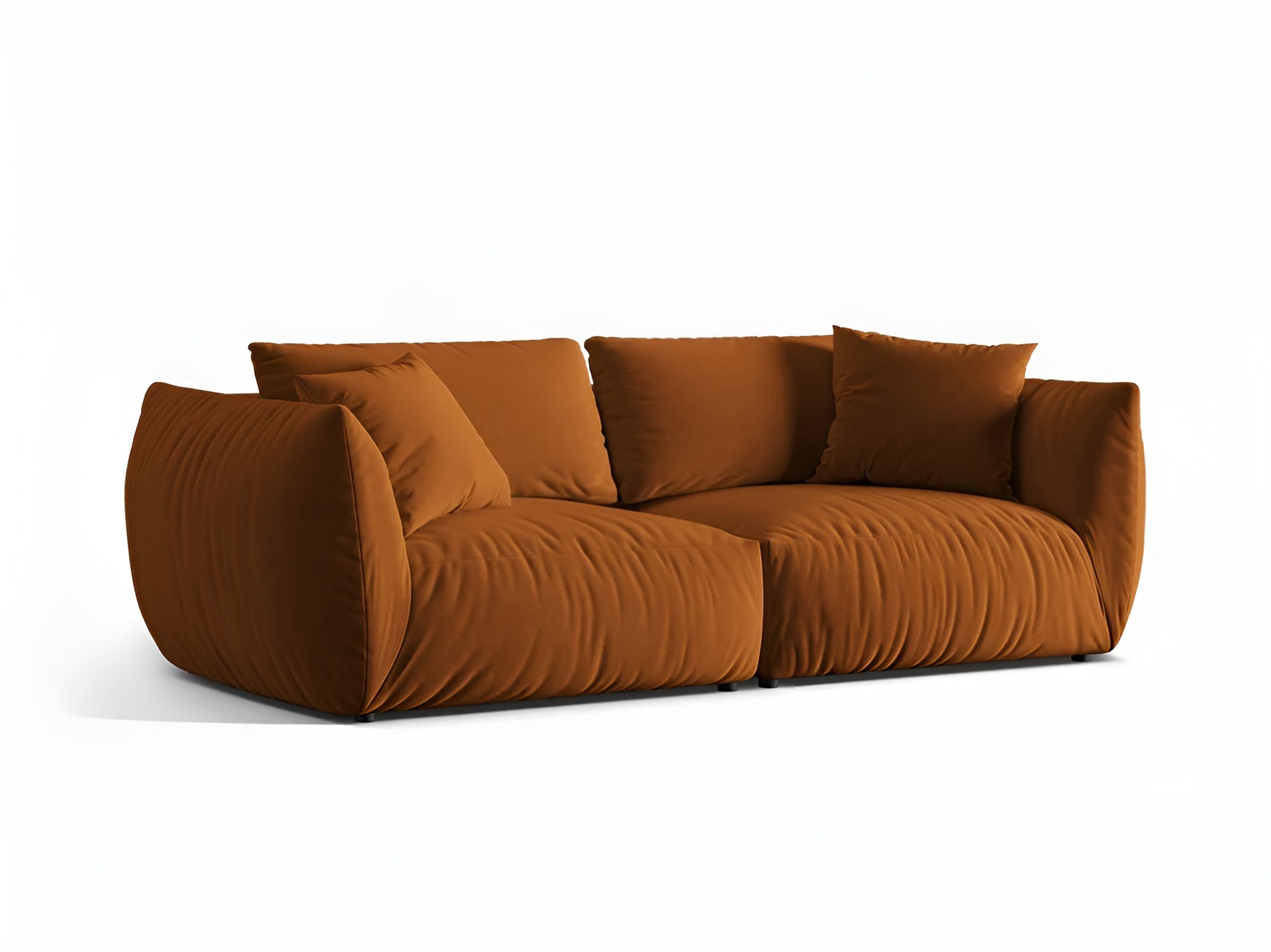 CHRIS terracotta velvet sofa for 4 people