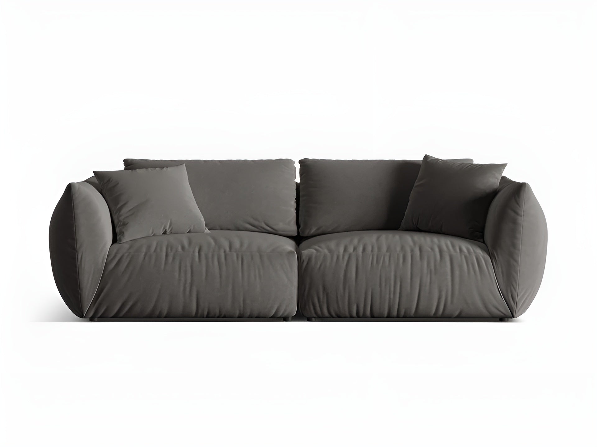 Velvet sofa for 4 people CHRIS dark gray