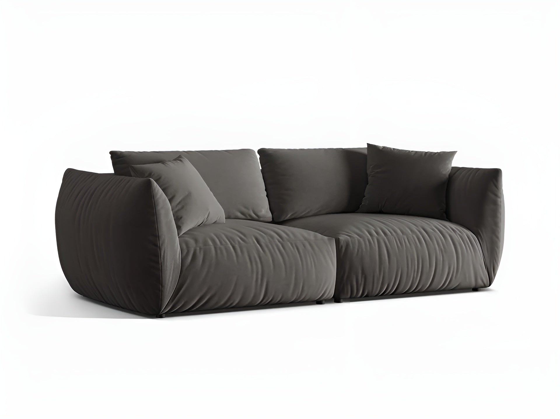 Velvet sofa for 4 people CHRIS dark gray