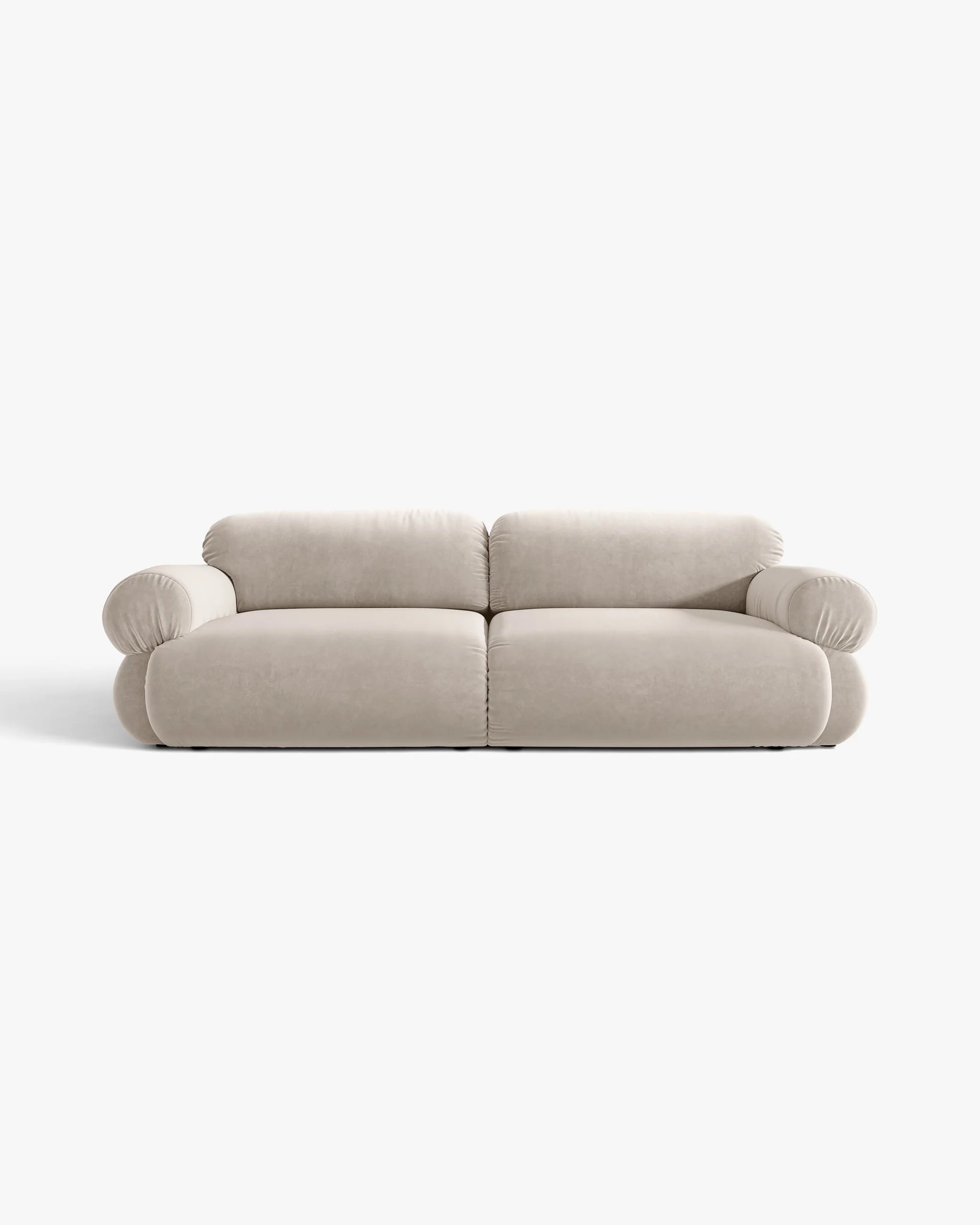 Sofa für 4 Personen, samtig, OPHELIA, beige