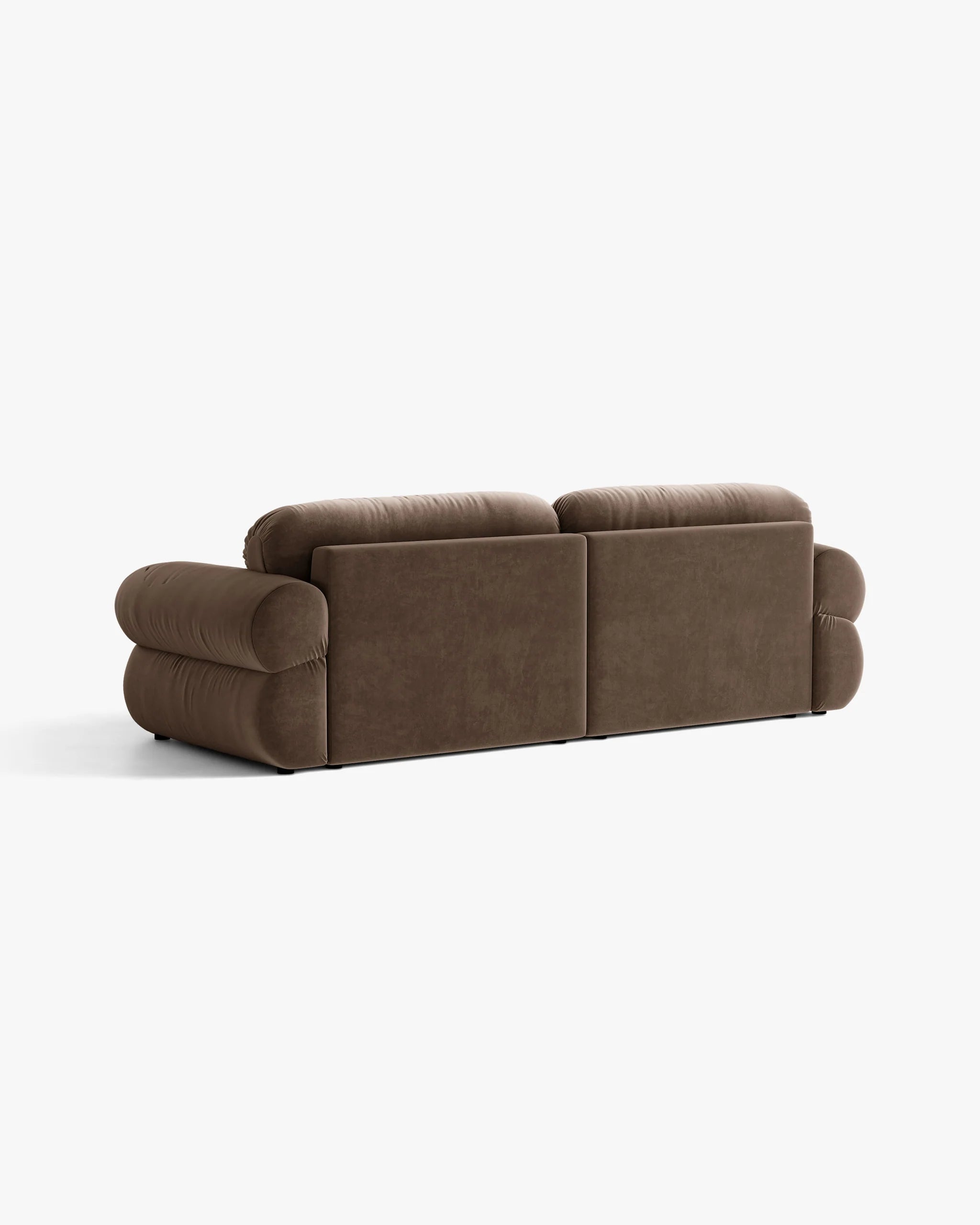 Sofa für 4 Personen aus Samt OPHELIA in Schokoladenfarbe
