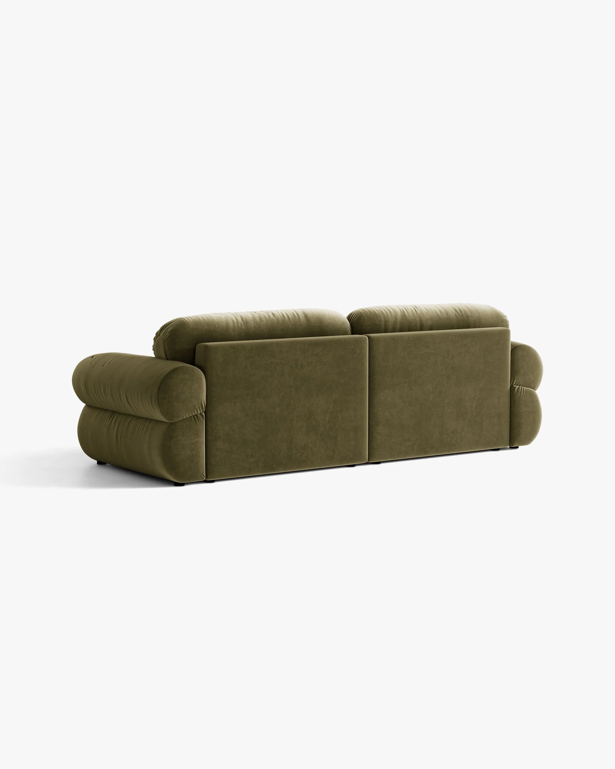 Sofa für 4 Personen aus Samt OPHELIA in Olivgrün