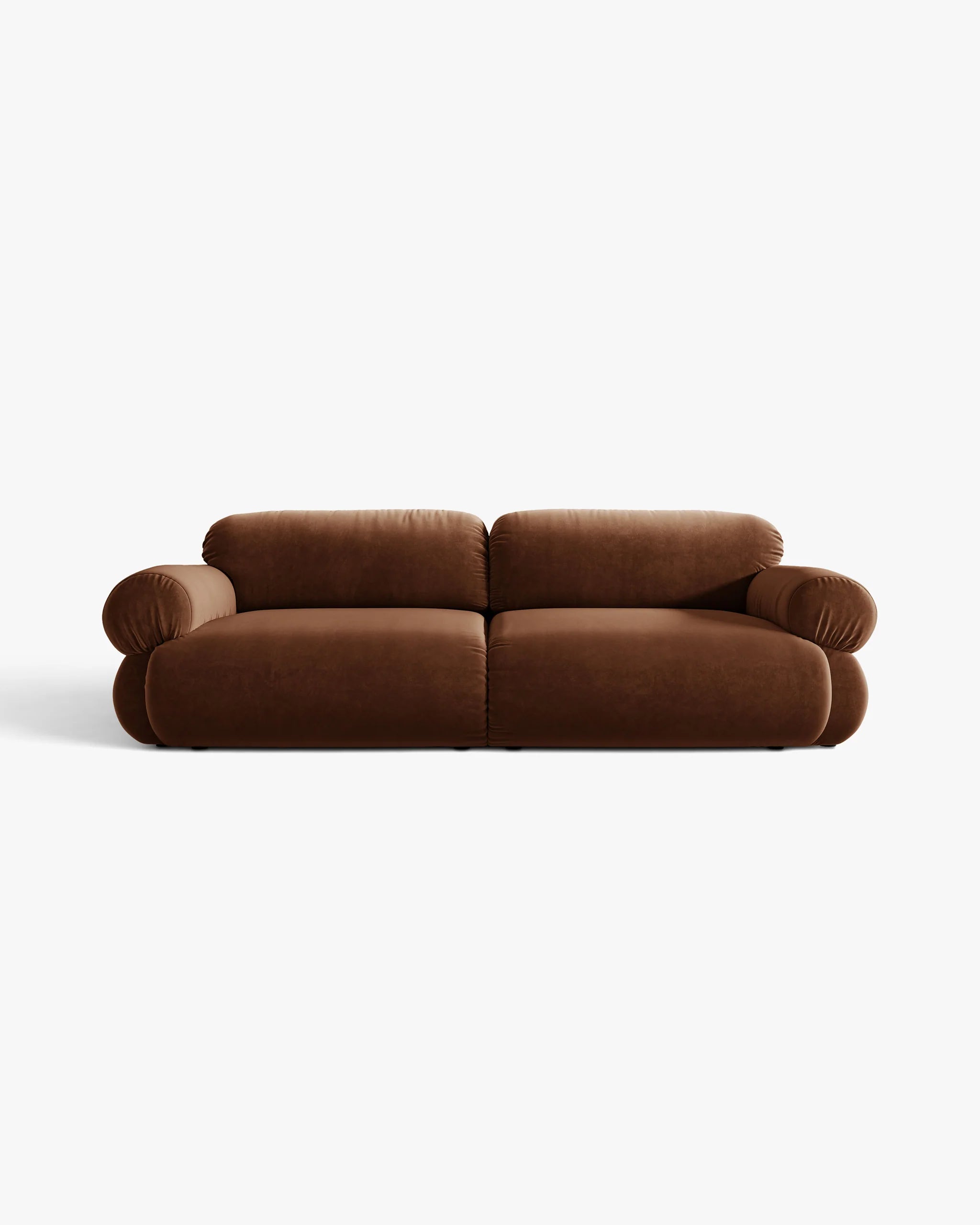 Sofa für 4 Personen, samtig, OPHELIA, braun