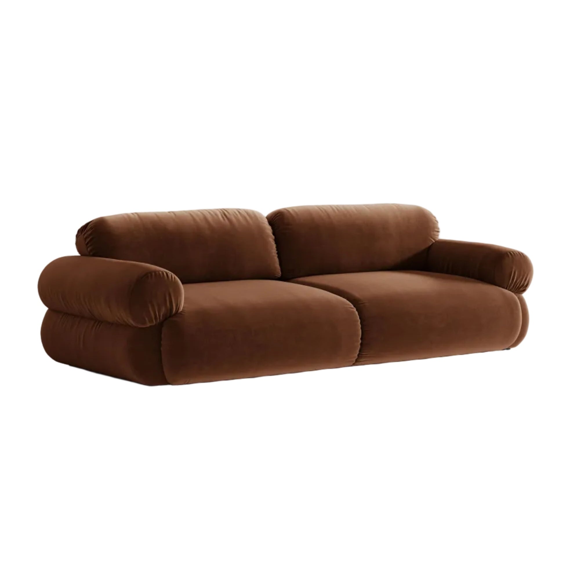 Sofa für 4 Personen, samtig, OPHELIA, braun