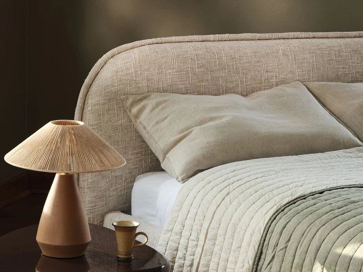 MURADA Bed Light Gray Melange Chenille