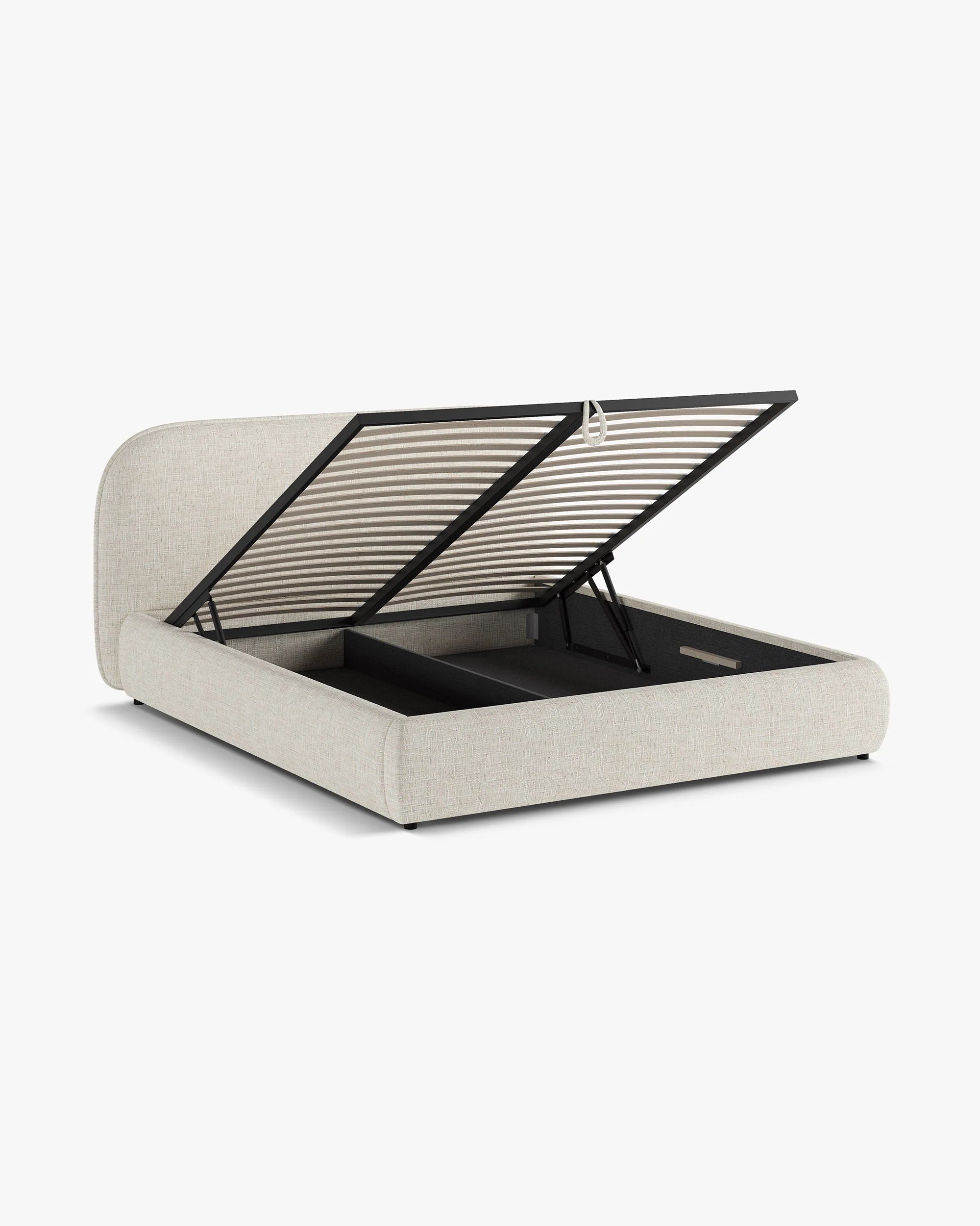Bett MURADA hellbeige Melange Chenille