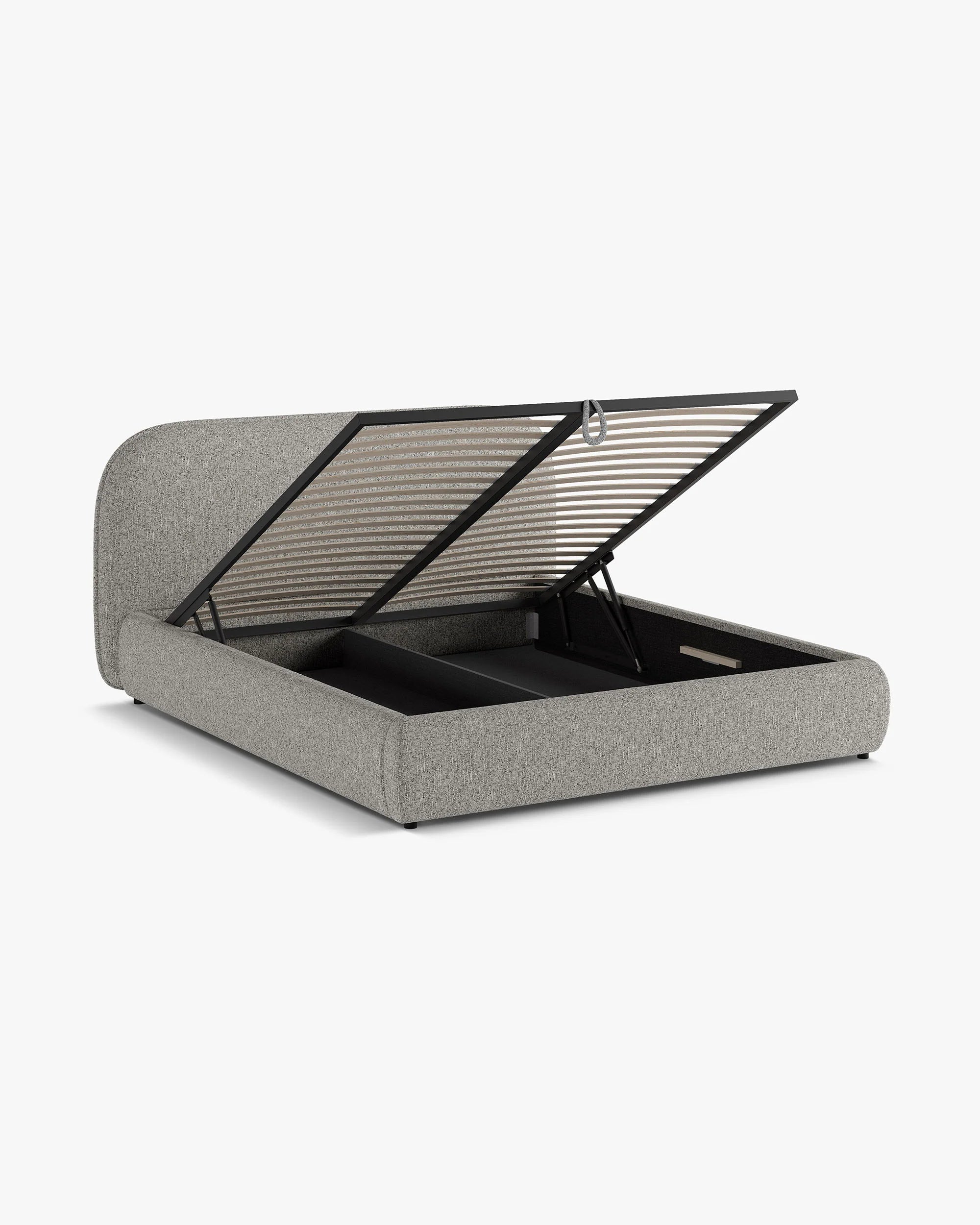 Bett MURADA hellgrau Melange Chenille