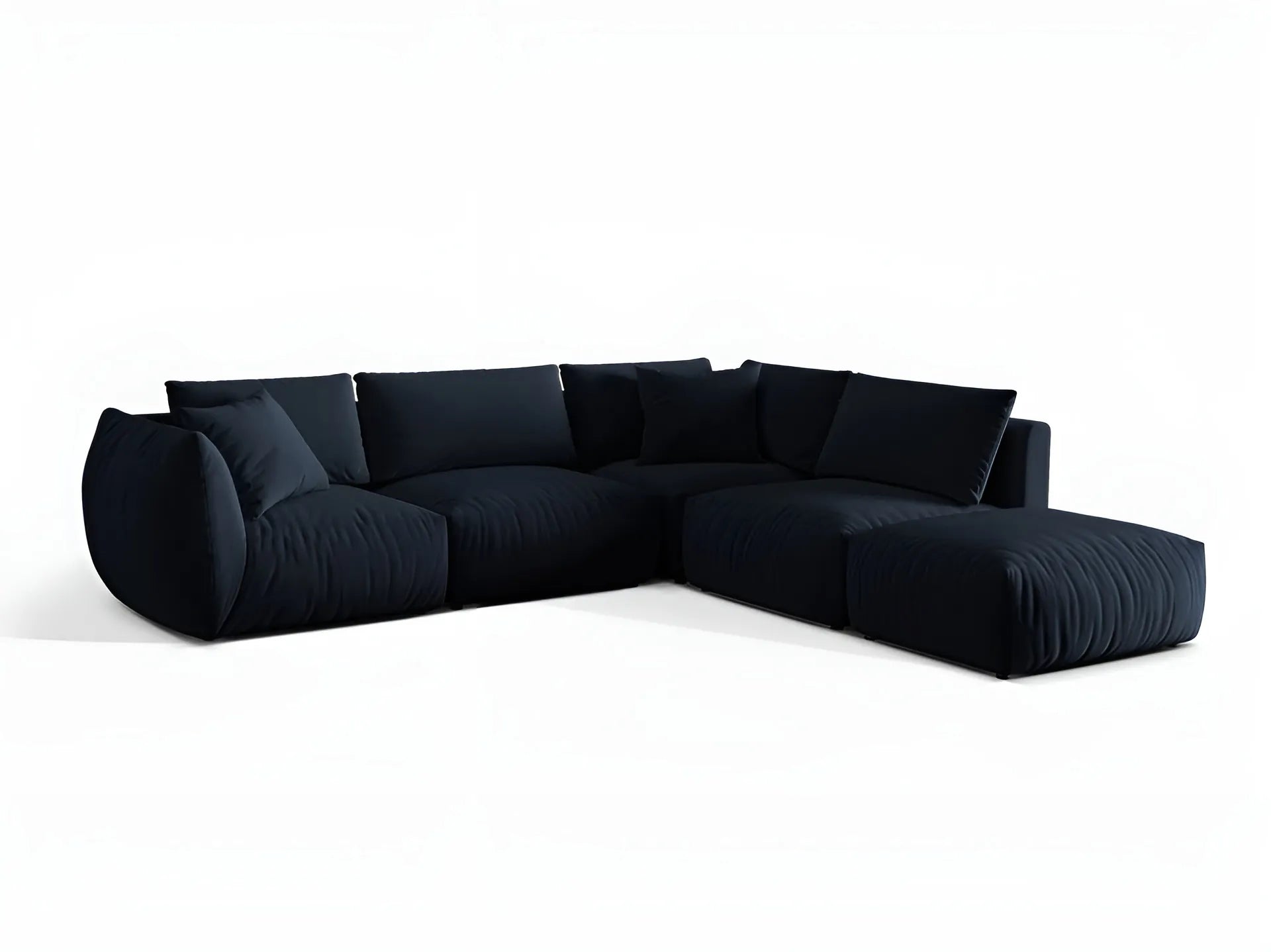 Modulares Samtsofa für 4 Personen, rechtsseitig, CHRIS in königsblau