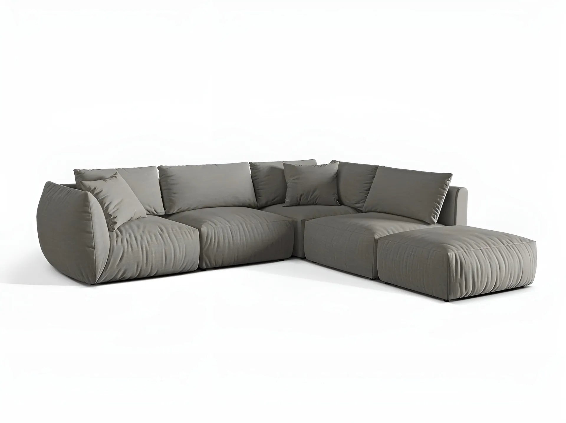 Modulares Ecksofa für 4 Personen rechts CHRIS graues Chenille