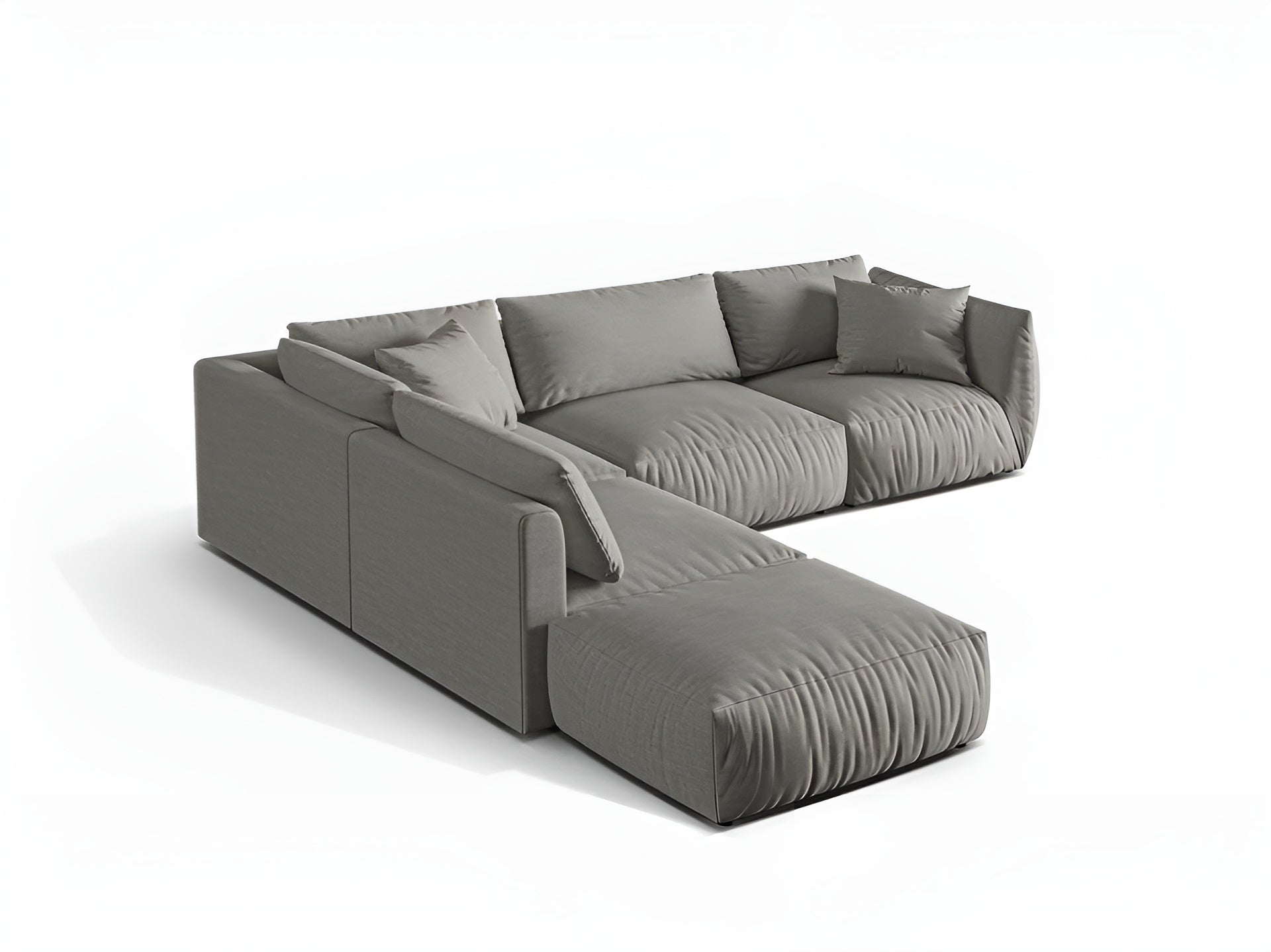 Modulares Ecksofa für 4 Personen links CHRIS graues Chenille
