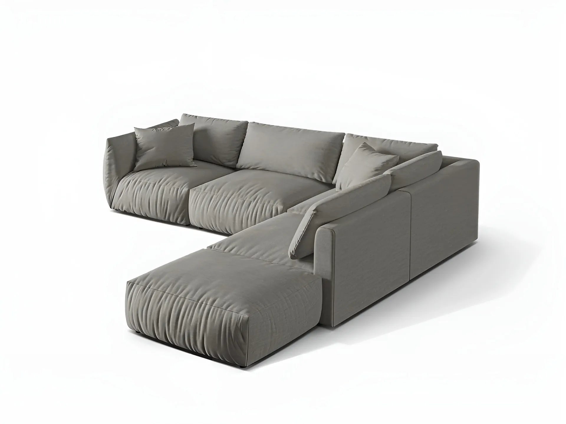 Modulares Ecksofa für 4 Personen rechts CHRIS graues Chenille
