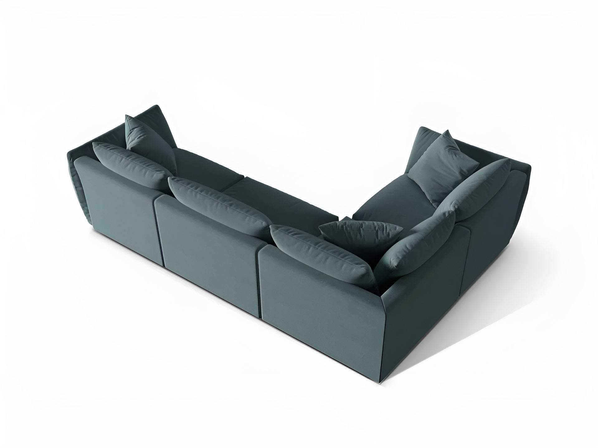 Velvet corner sofa for 4 people, left-sided CHRIS light blue