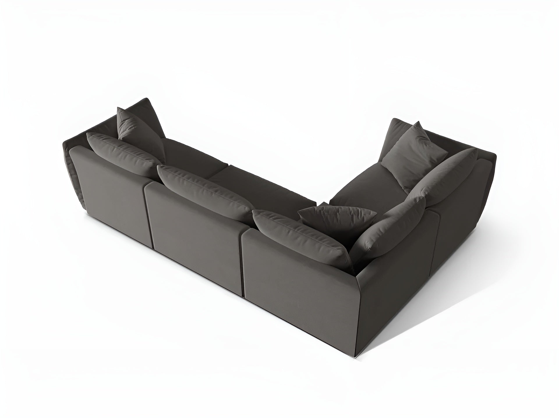 Velvet corner sofa for 4 people, left-sided CHRIS dark gray