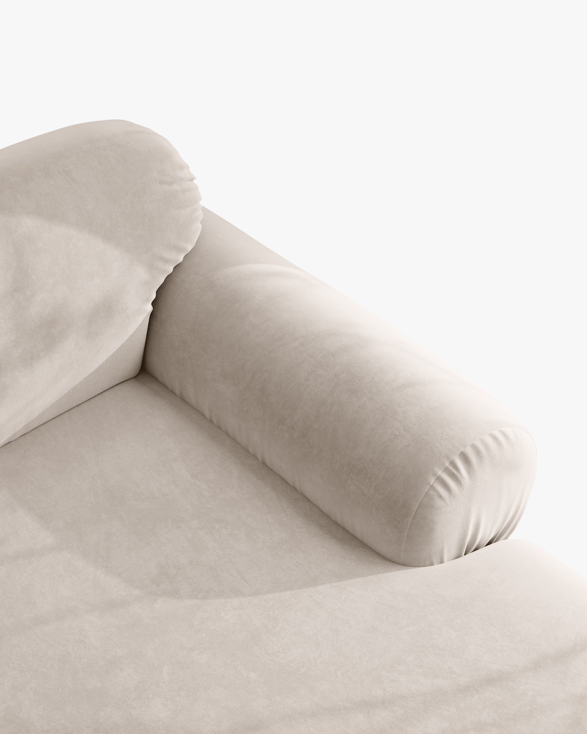 Samt-Ecksofa rechts OPHELIA in Beige