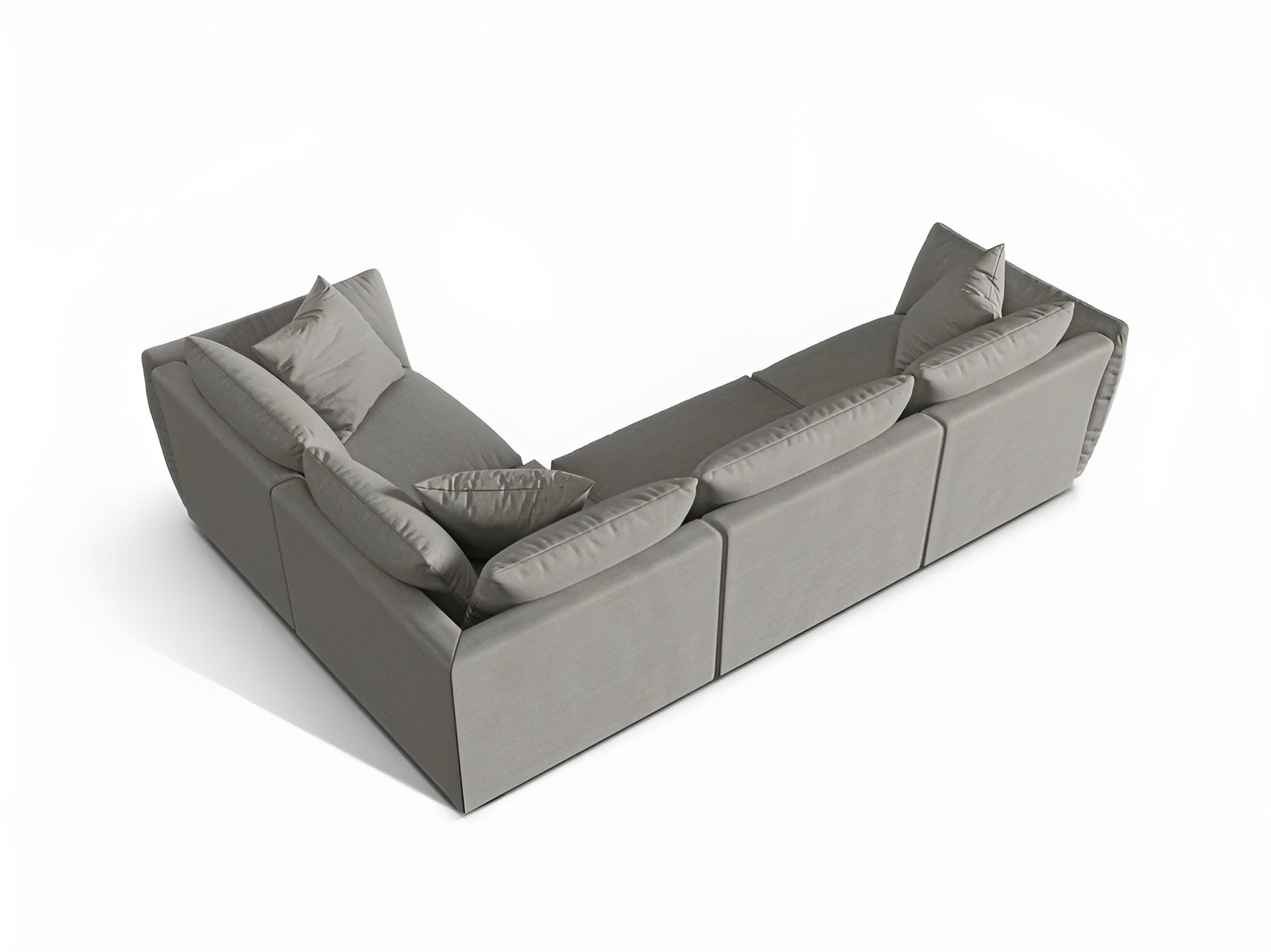 4-sitziger rechter Ecksofa CHRIS graues Chenille