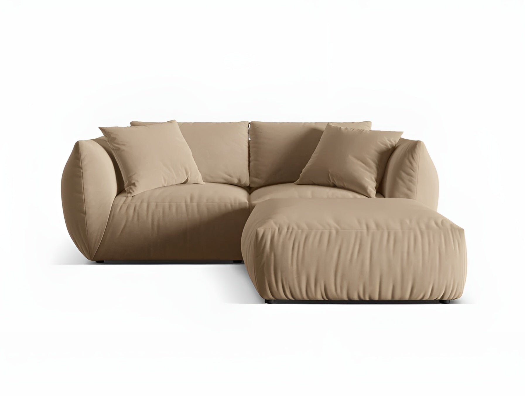 Left-facing velvet corner sofa CHRIS sand