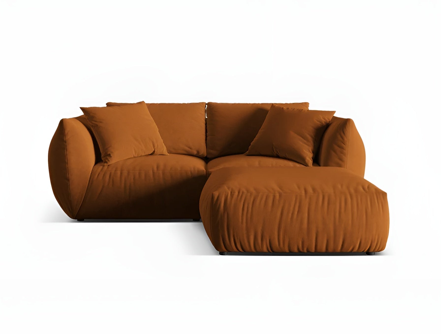 Left-facing velvet corner sofa CHRIS terracotta