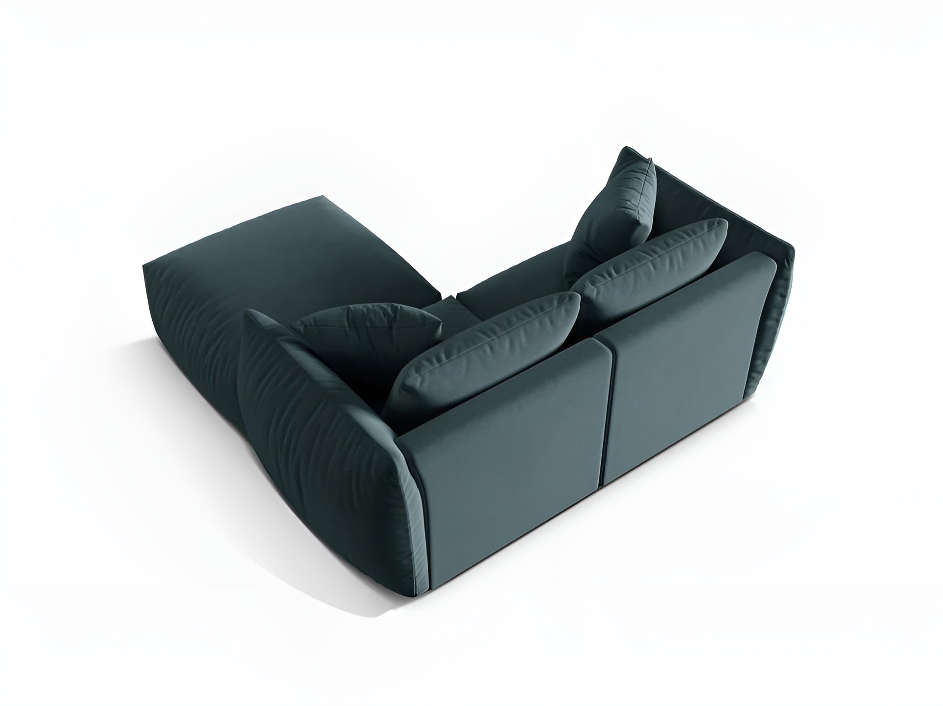 Left-facing velvet corner sofa CHRIS light blue