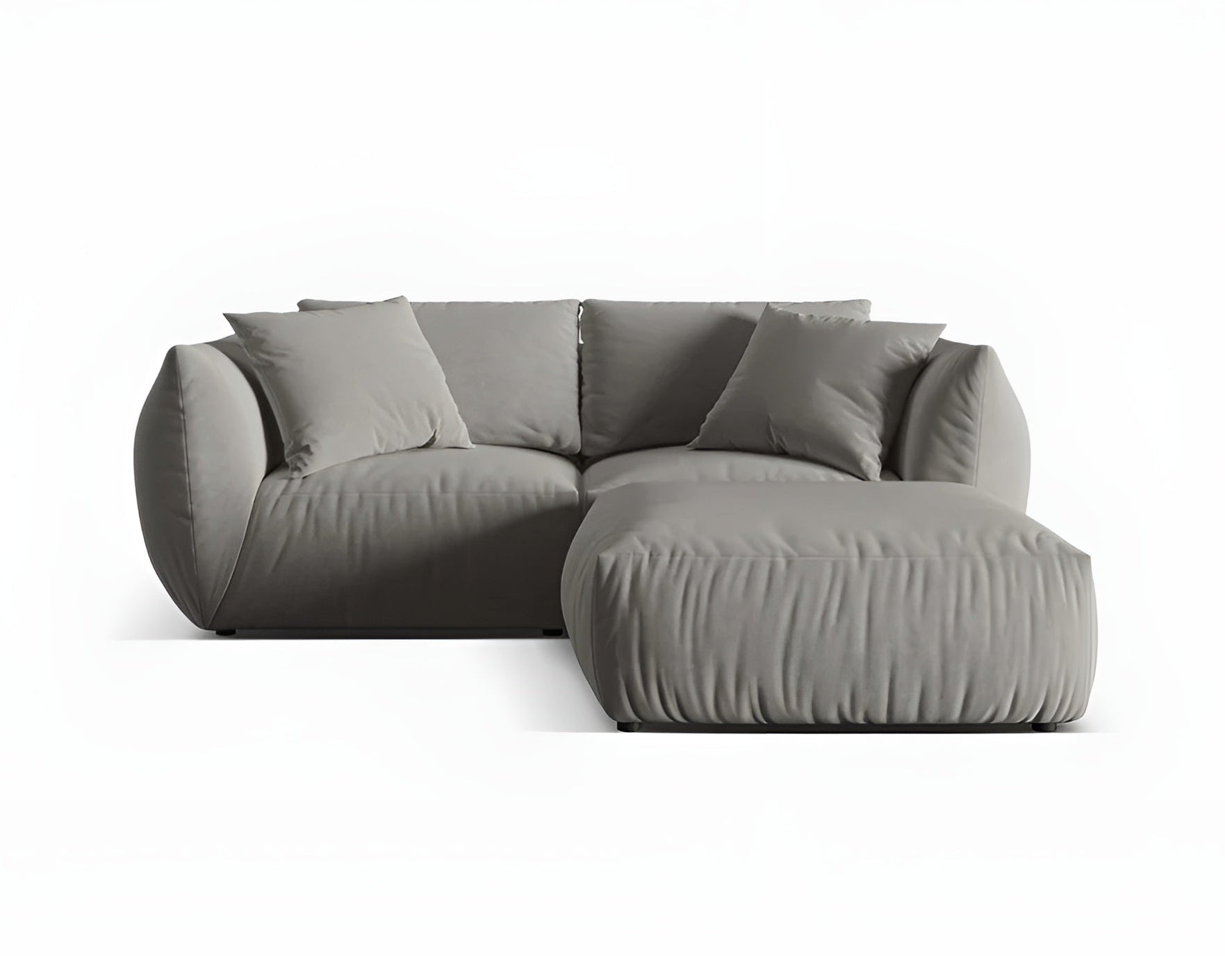 Left-facing velvet corner sofa CHRIS gray