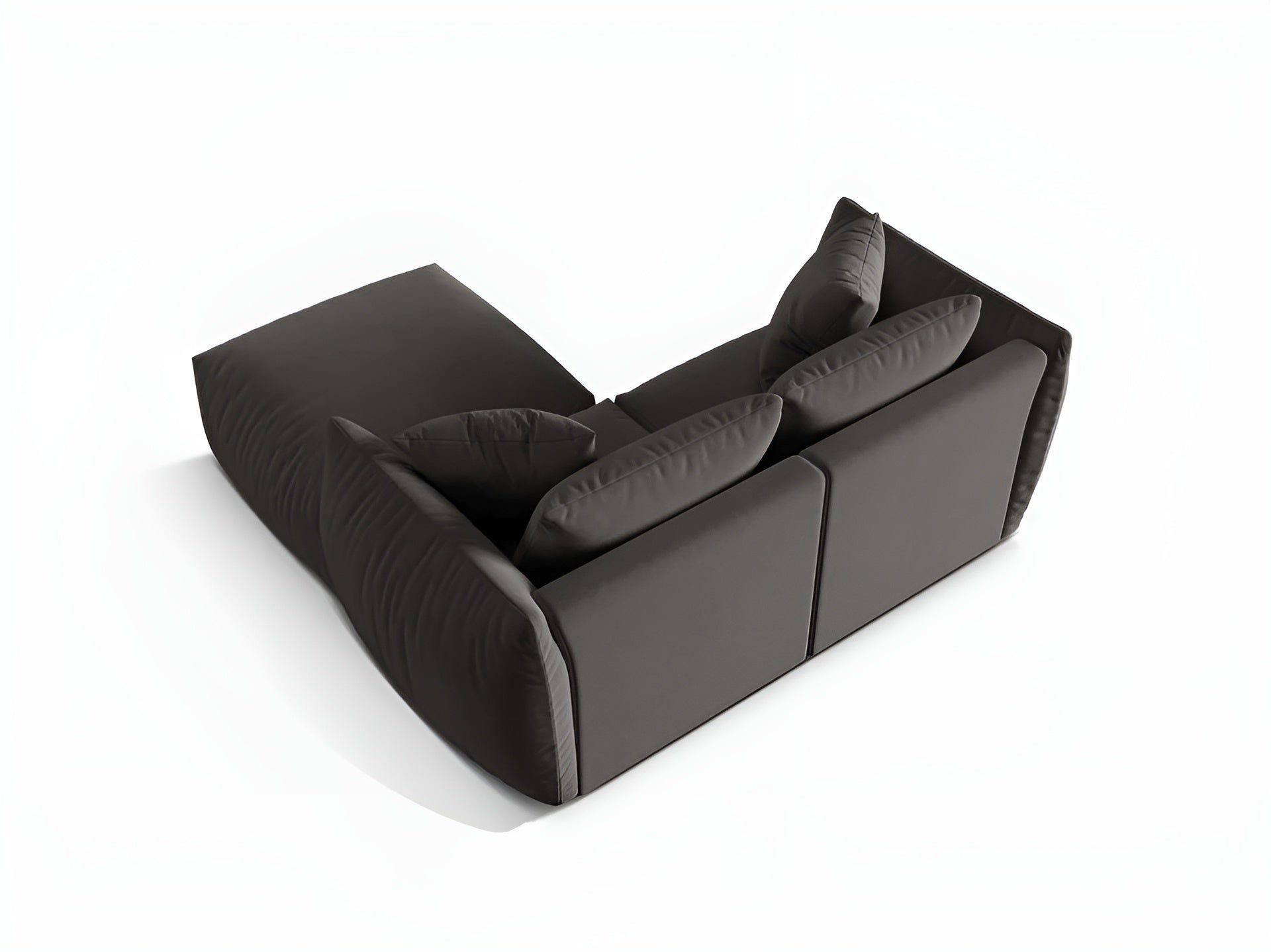 Left-facing velvet corner sofa CHRIS dark gray