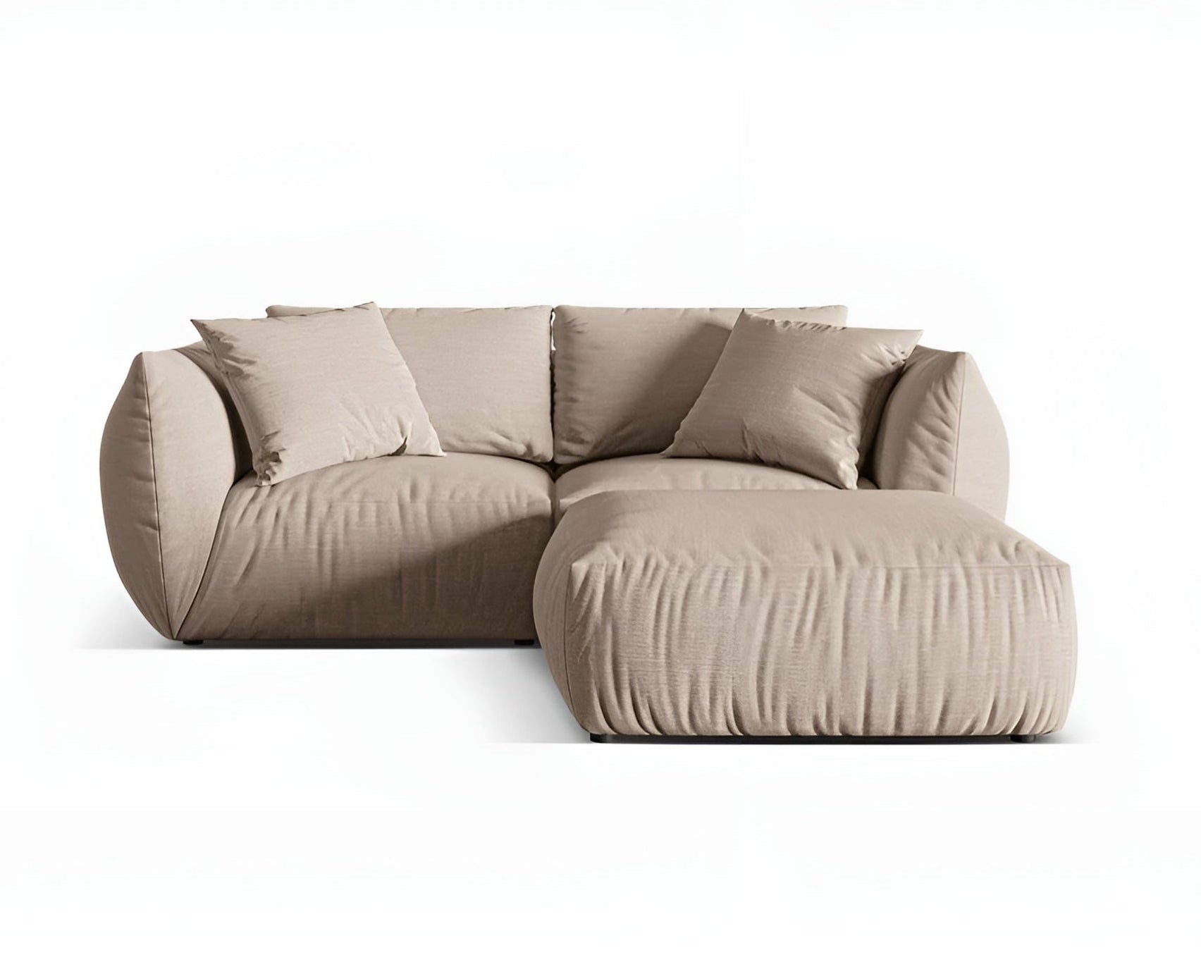 Left-sided corner sofa CHRIS sand chenille