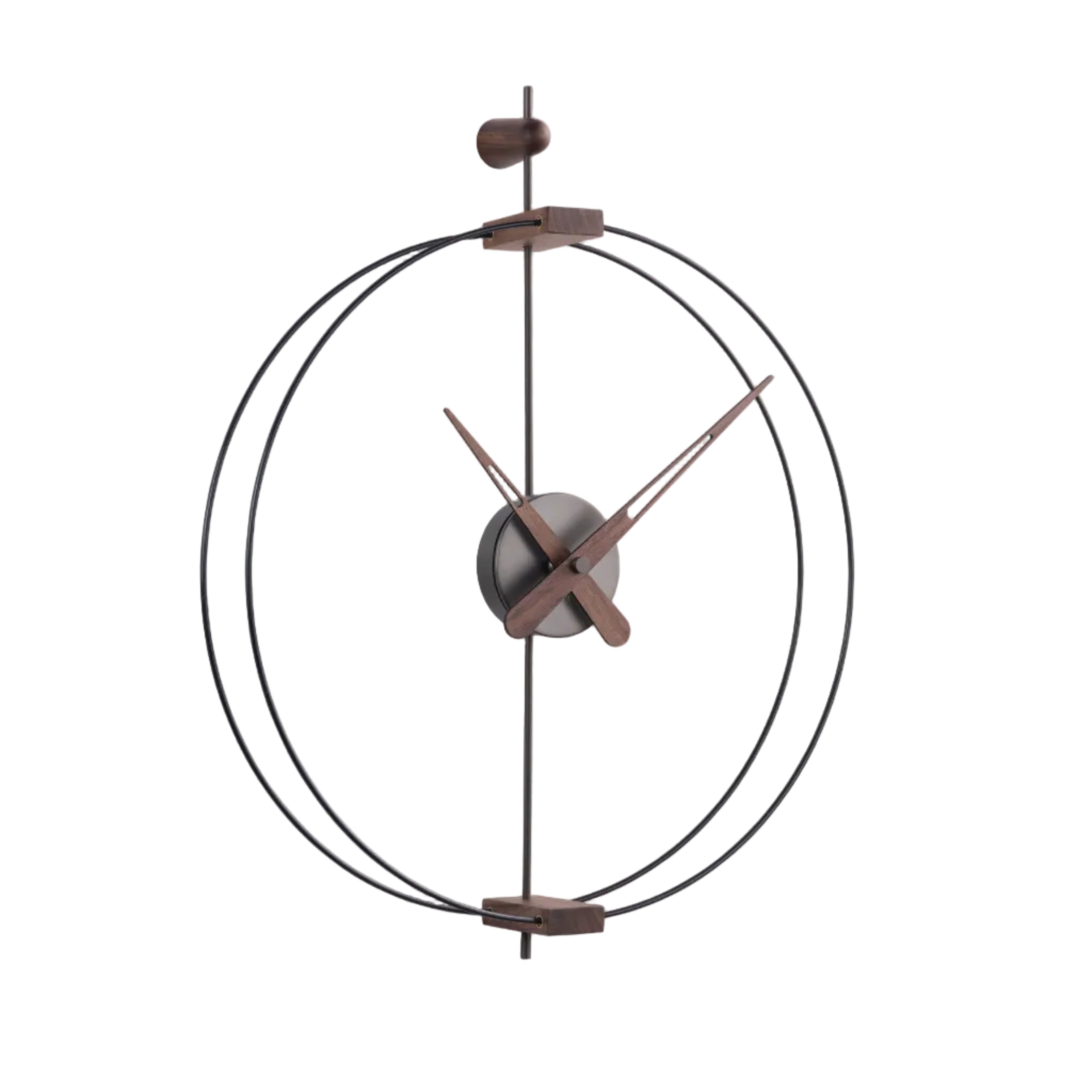 Wanduhr MICRO BARCELONA Nussbaum mit Schwarz und Grau