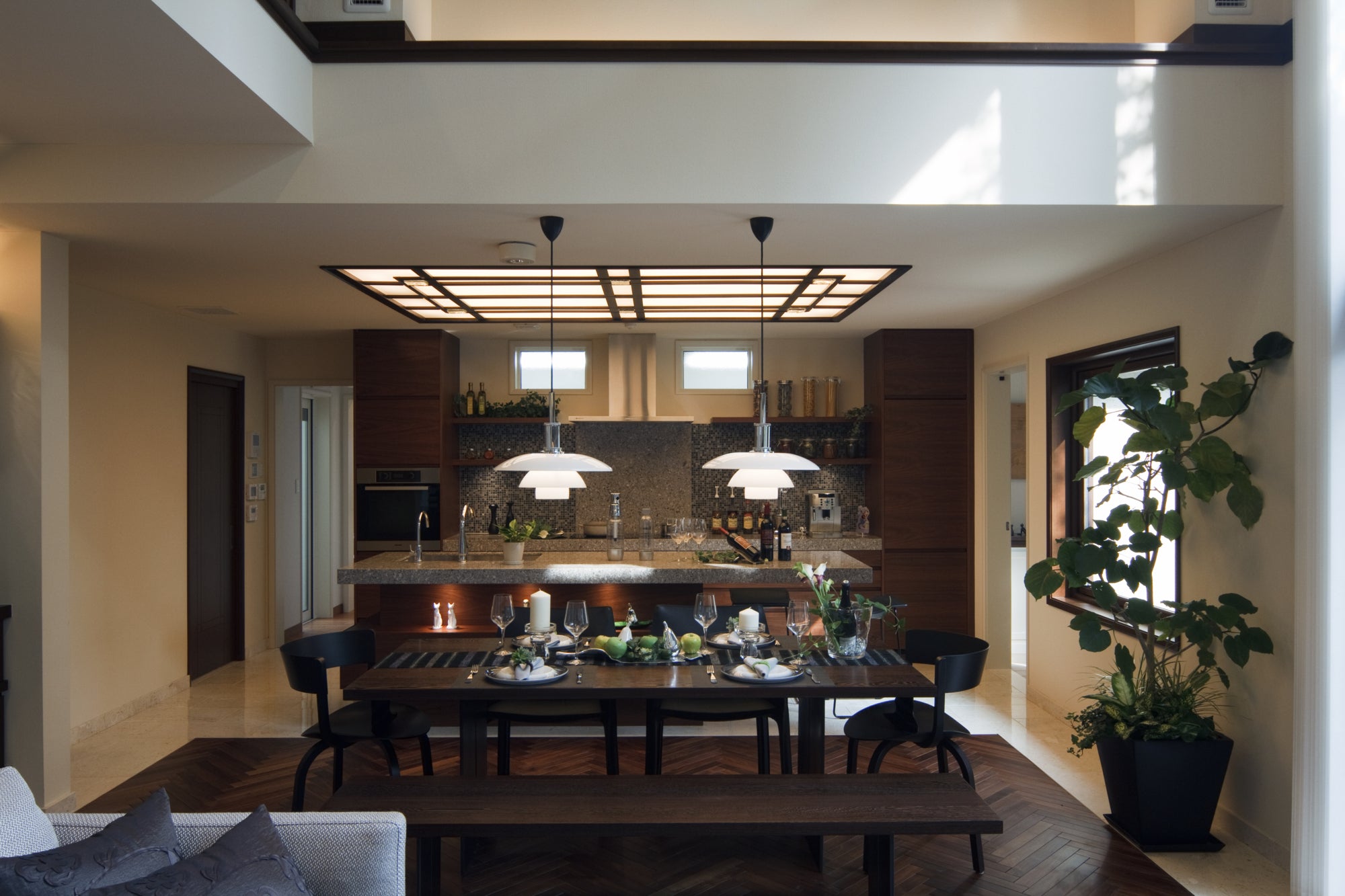 Pendelleuchte PH 4½-4 weiß mit verchromter Oberfläche