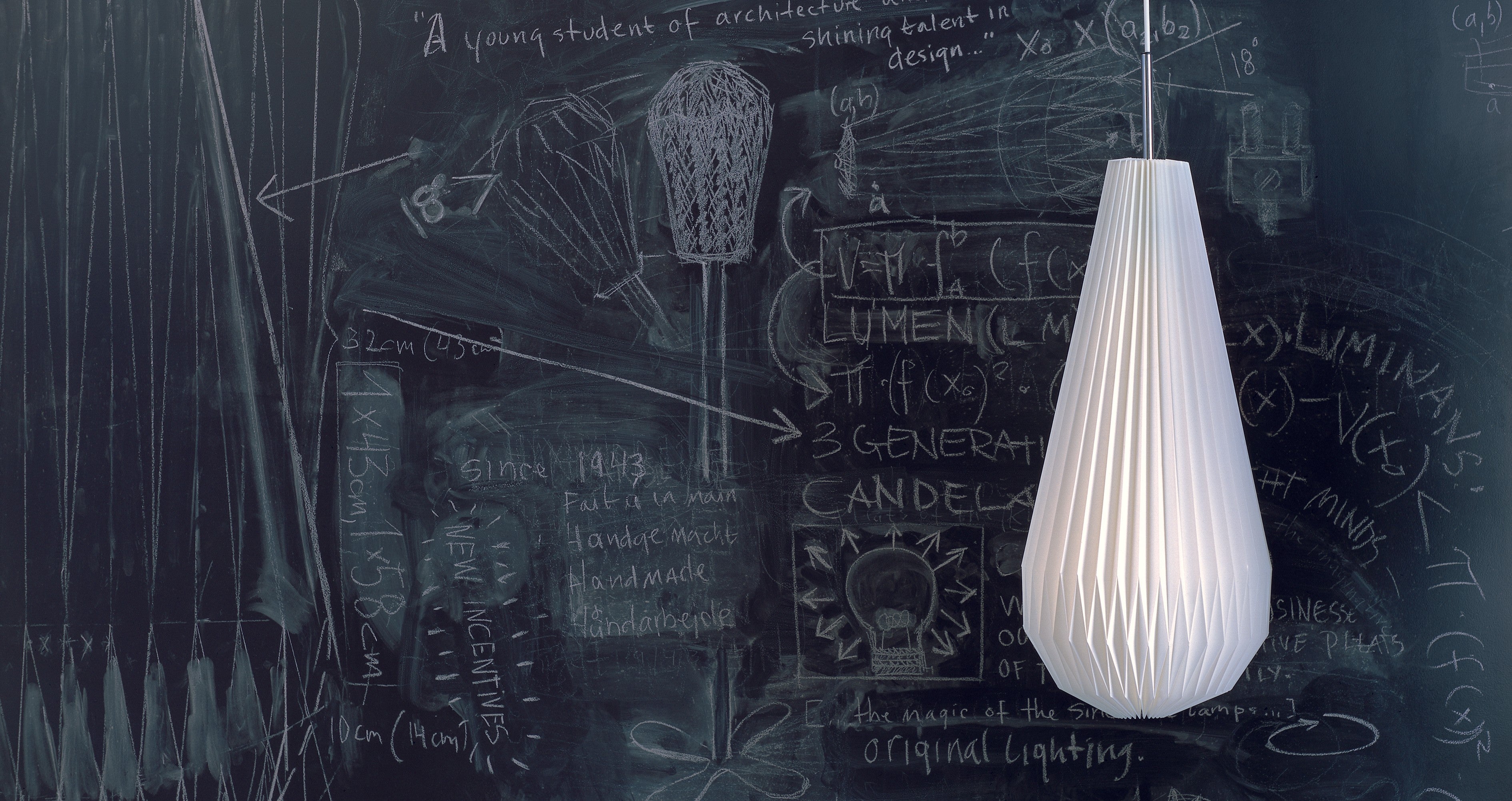 Pendelleuchte MODELL 181 KOMET weiß mit Gold