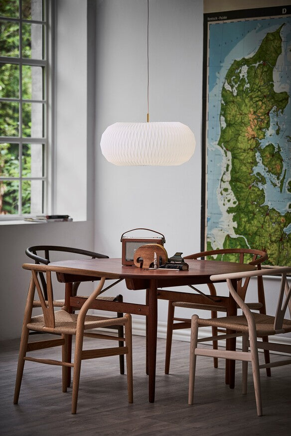 Pendelleuchte MODELL 195 DONUT weiß mit Gold