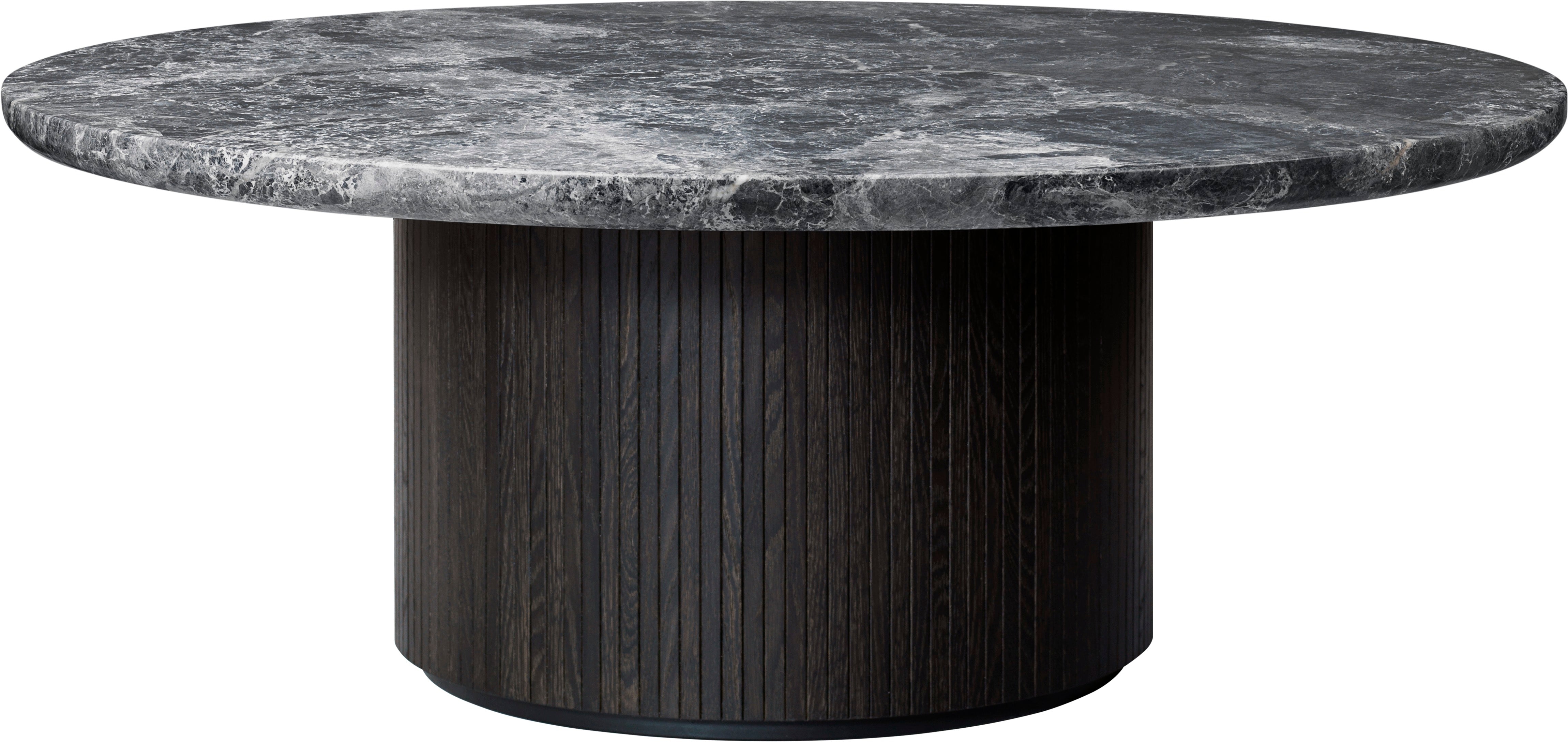 Couchtisch MOON schwarz Eichenfurnier und Marmor