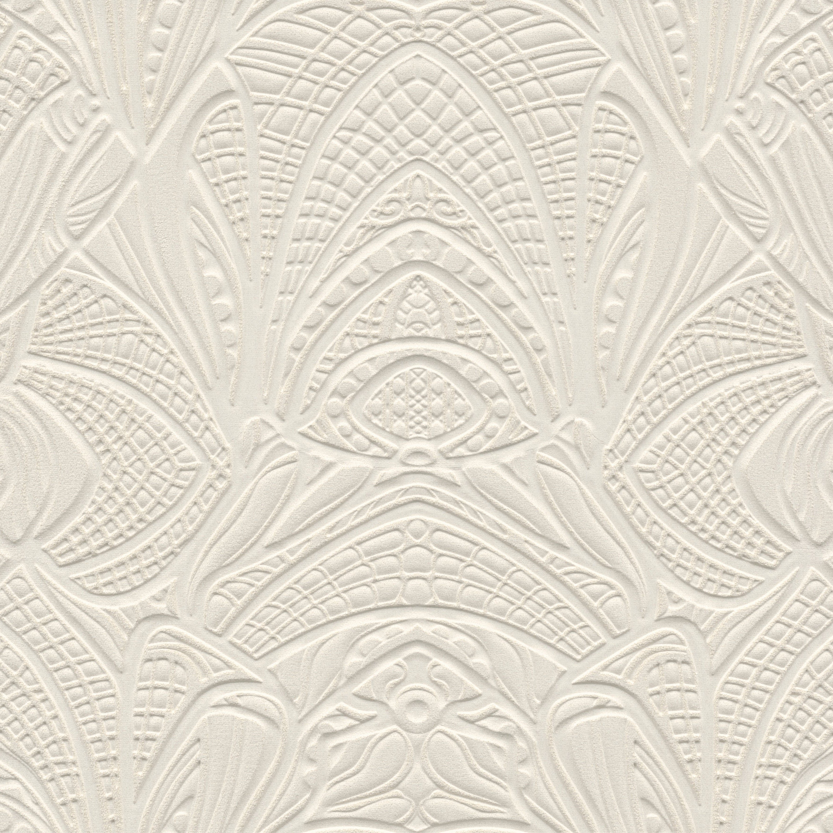 3D Boucle Textured Fabric Wallpaper LACY LONGLEGS Ivory