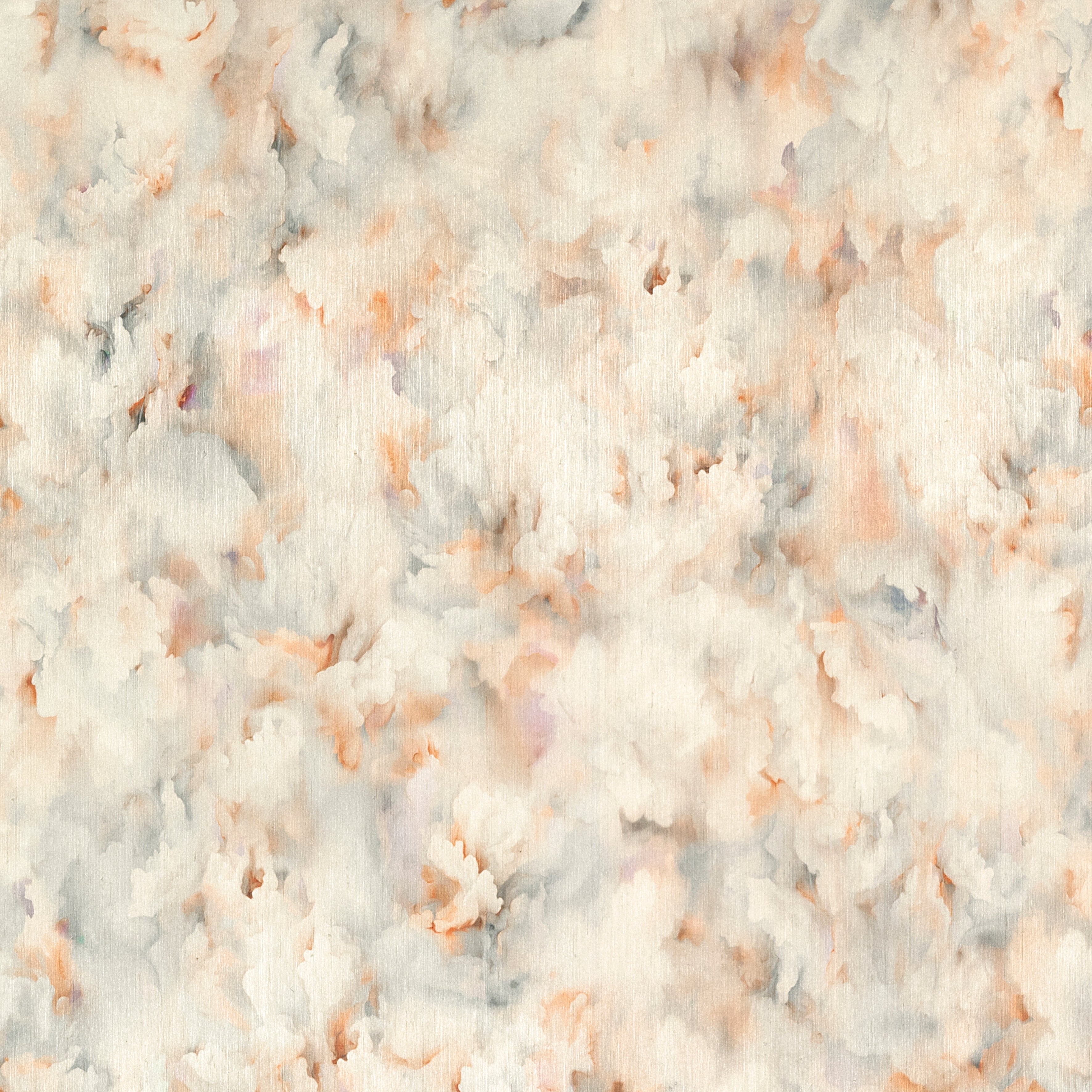 Silk textile wallpaper with abstract pattern SILK BOMBIS orange with beige