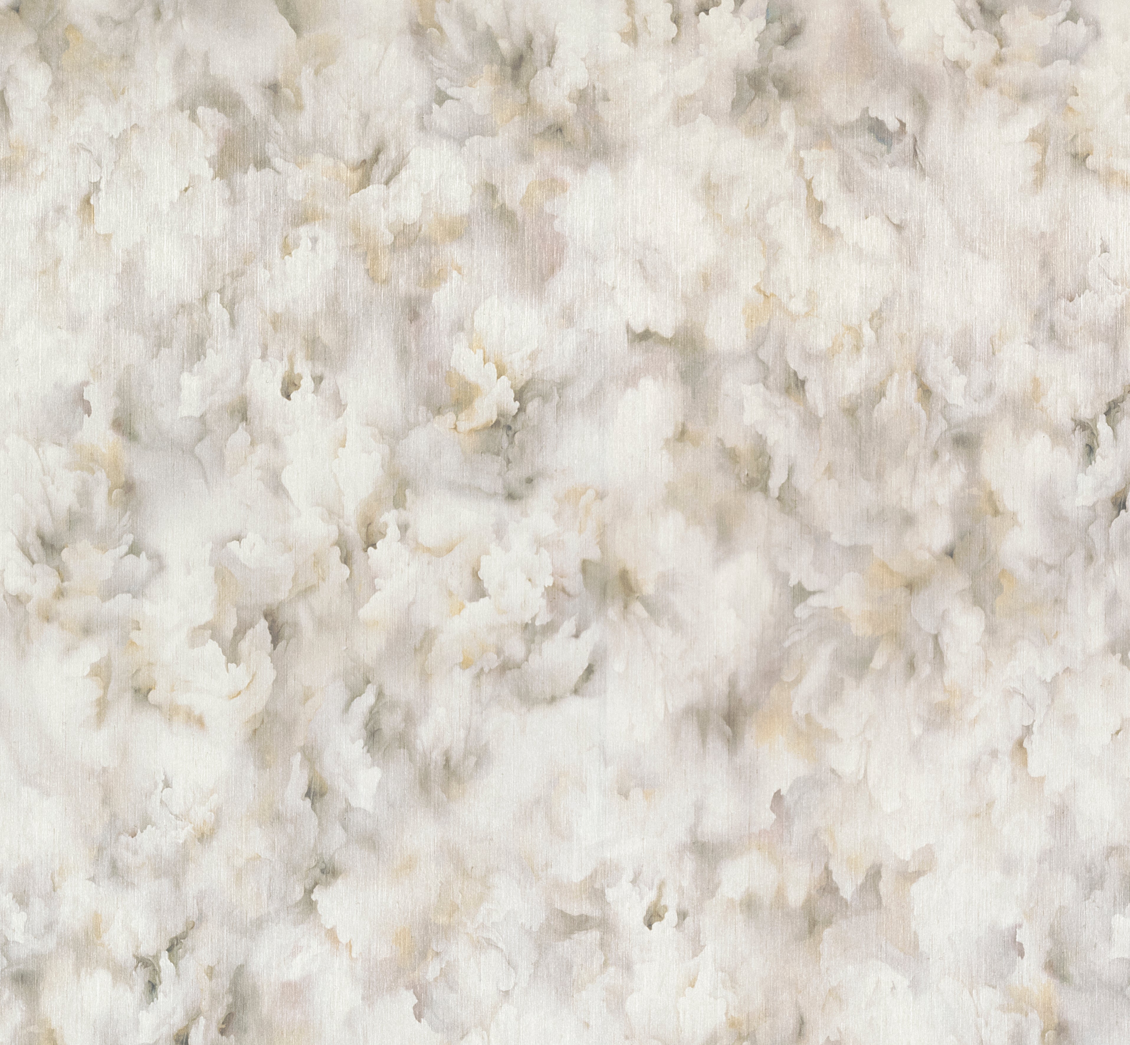 Silk floral pattern textile wallpaper SILK BOMBIS beige with white