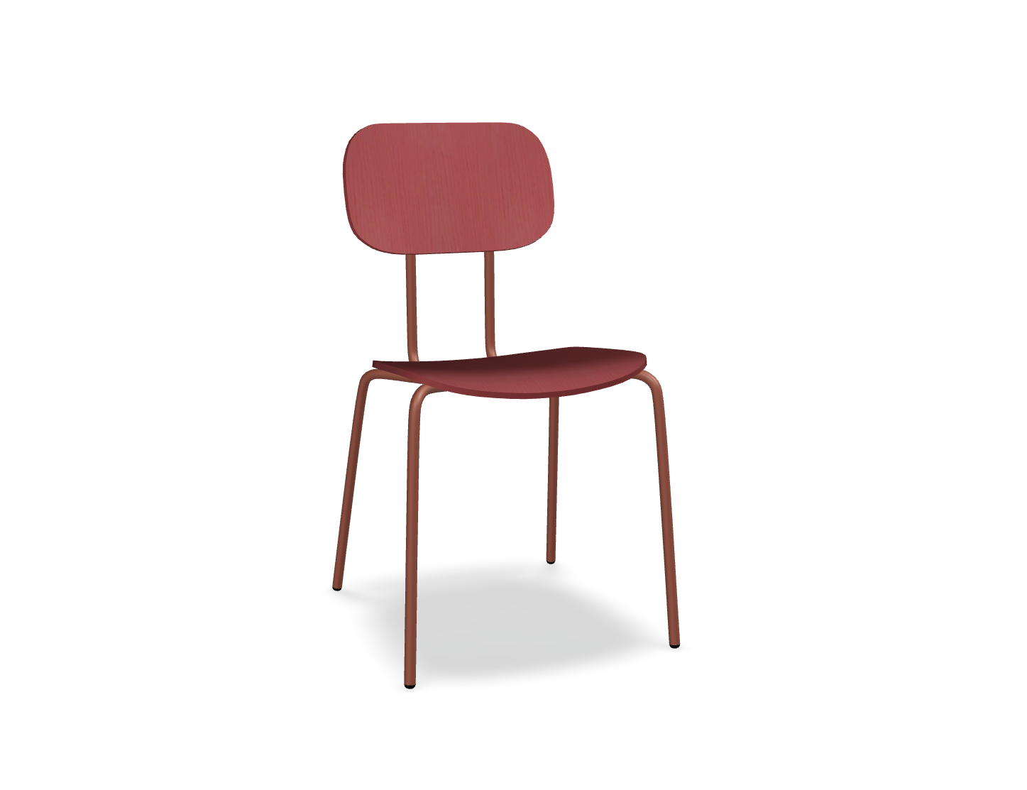 Krzesło NEW SCHOOL ceglasta podstawa – .mdd