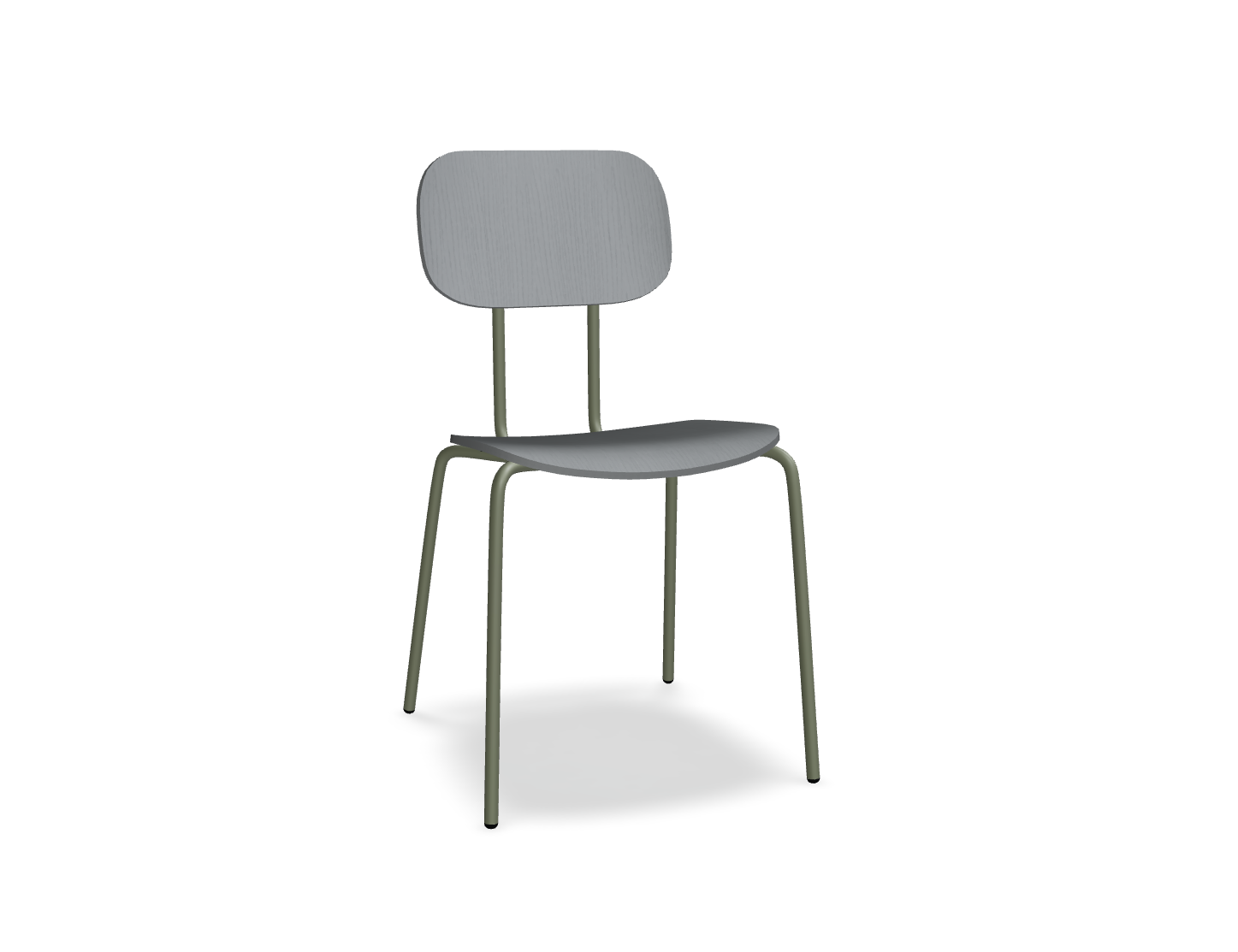 Krzesło NEW SCHOOL oliwkowa podstawa – .mdd