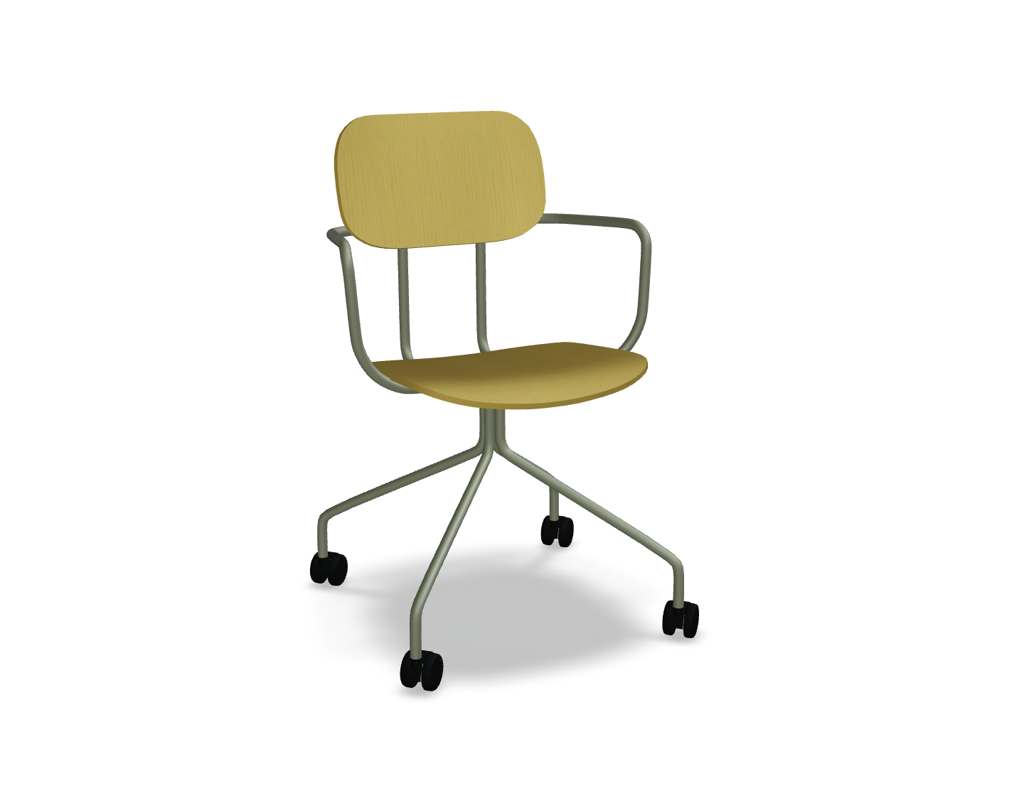 Krzesło biurowe NEW SCHOOL oliwkowa podstawa – .mdd