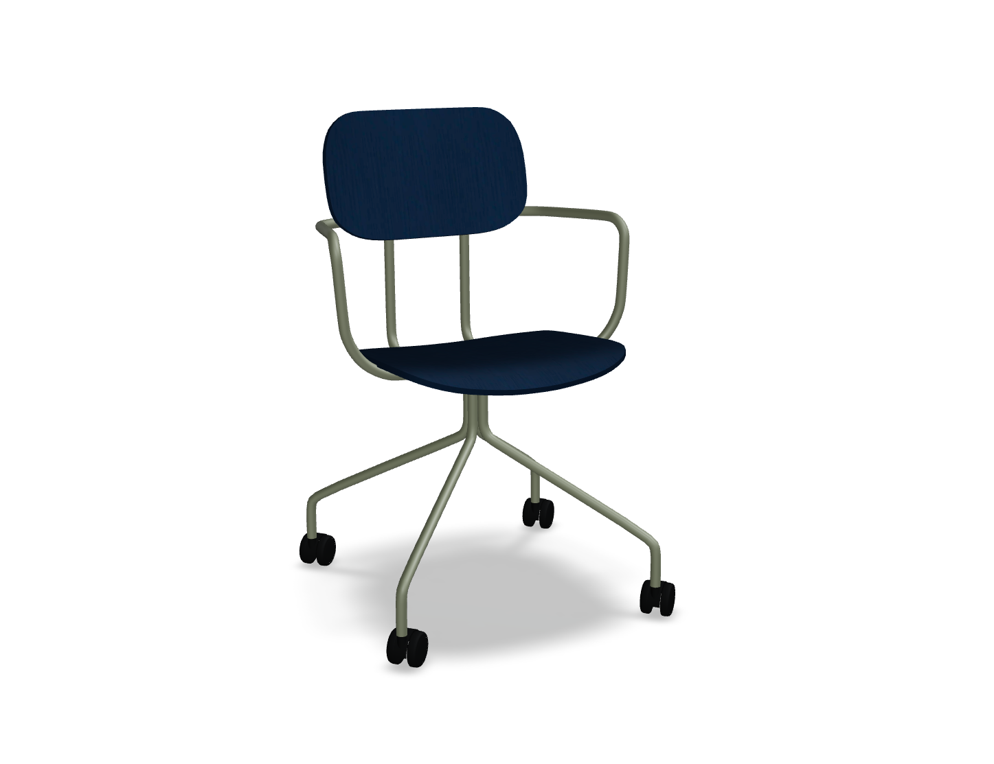 Krzesło biurowe NEW SCHOOL oliwkowa podstawa – .mdd