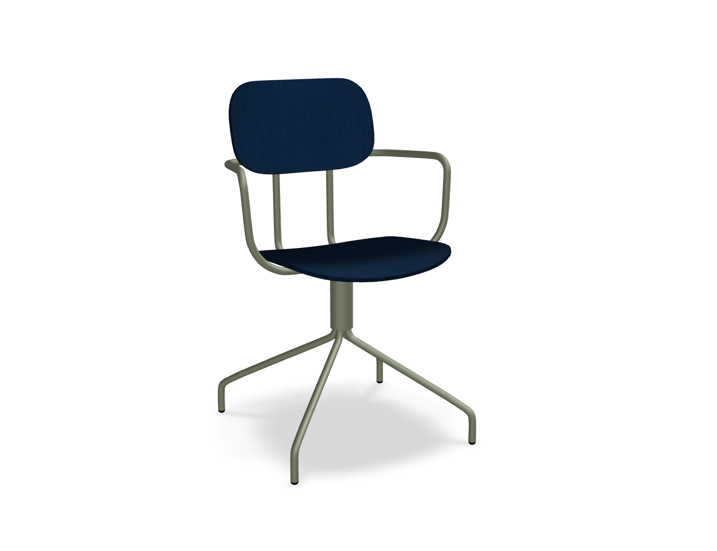 Krzesło obrotowe NEW SCHOOL oliwkowa podstawa – .mdd