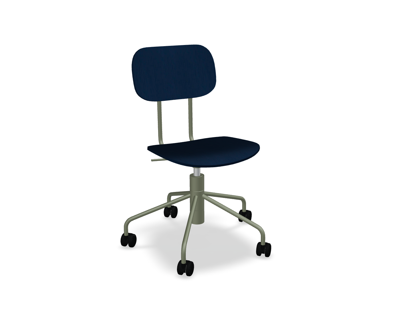Krzesło biurowe NEW SCHOOL oliwkowa regulowana podstawa – .mdd