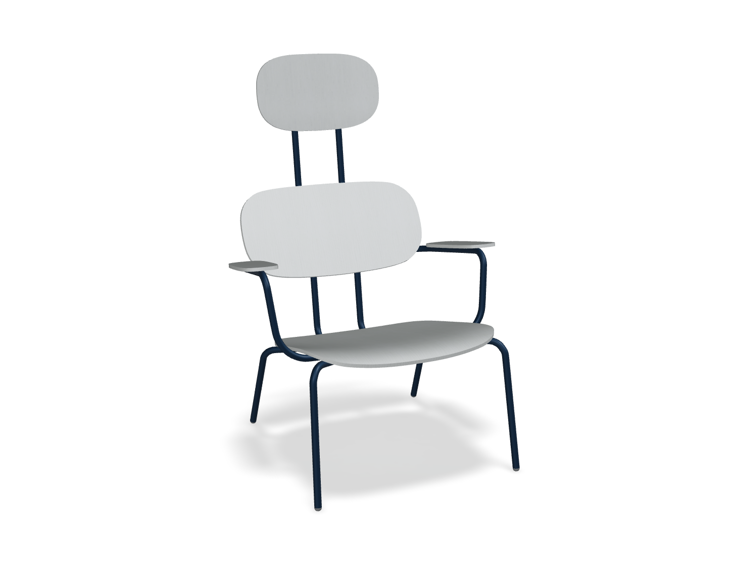 Fotel z zagłówkiem NEW SCHOOL LOUNGE niebieska podstawa – .mdd