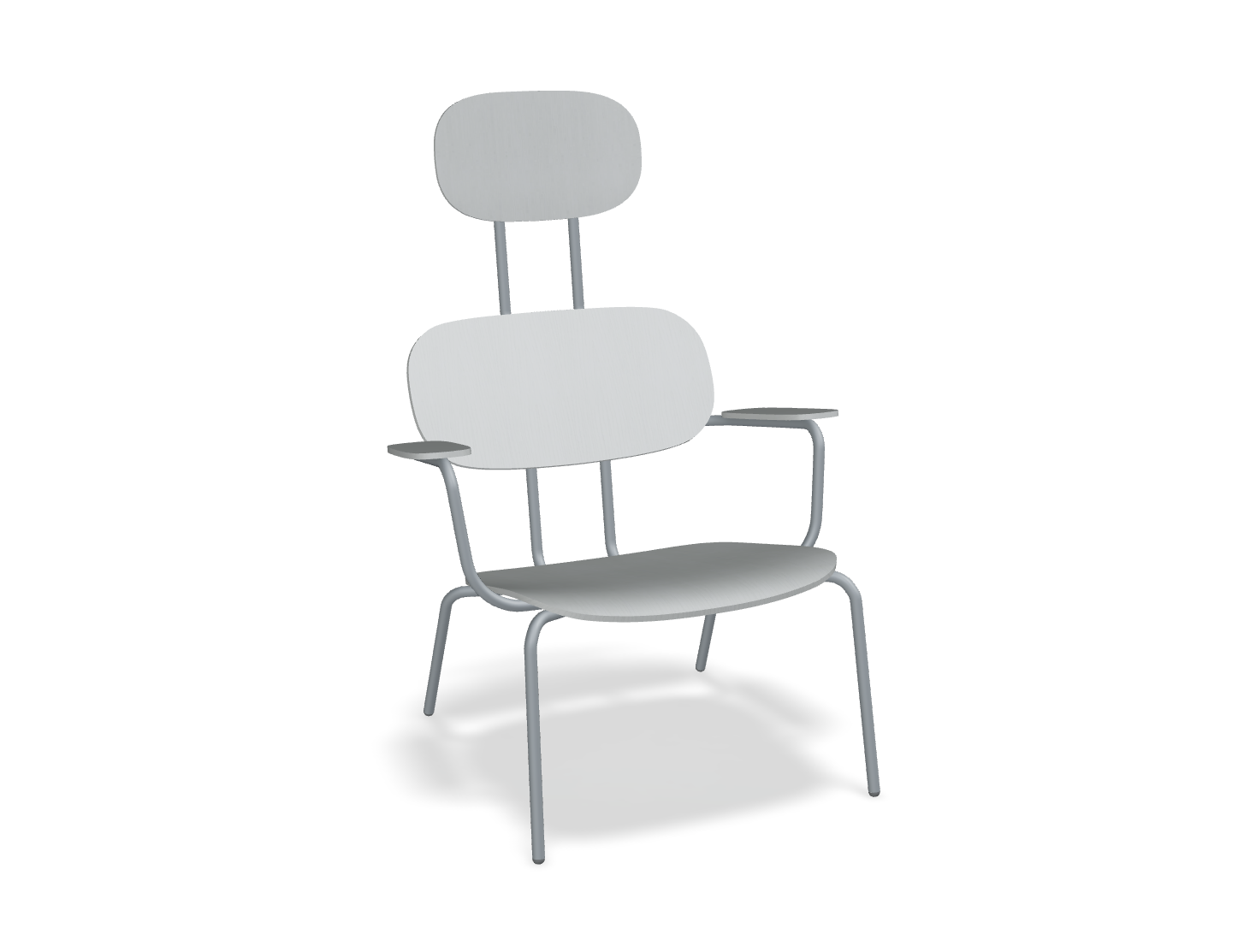 Fotel z zagłówkiem NEW SCHOOL LOUNGE ciemnoszara podstawa – .mdd
